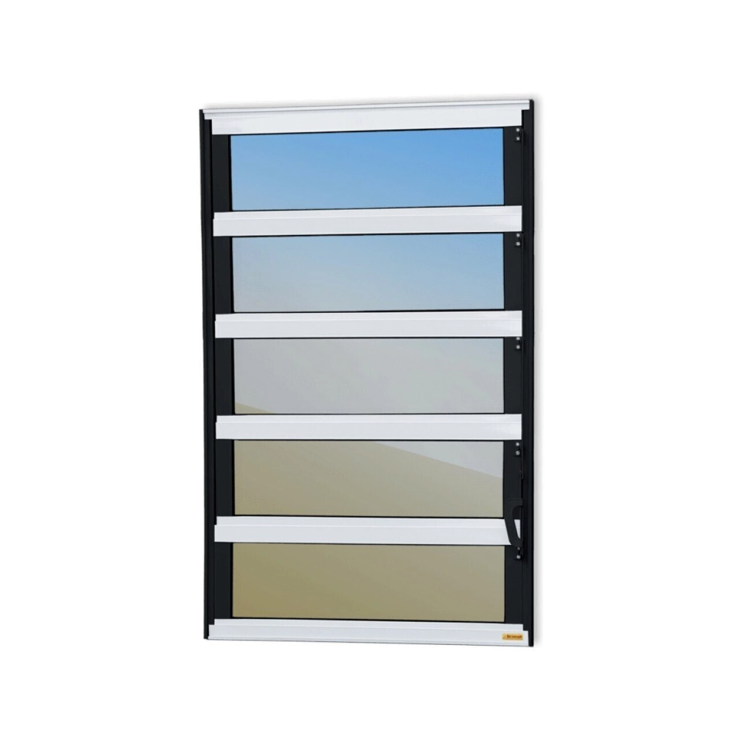 Janela De Alumínio Basculante 100x40cm Vidro Espelhado Elite Brimak Mix Preto