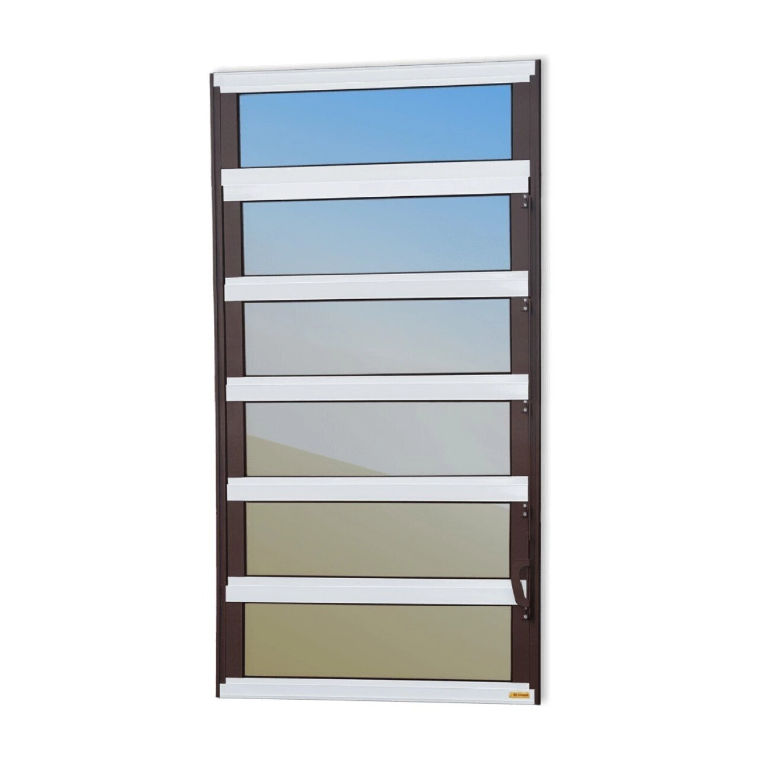 Janela De Alumínio Basculante 120x60cm Vidro Espelhado Elite Brimak Mix Corten