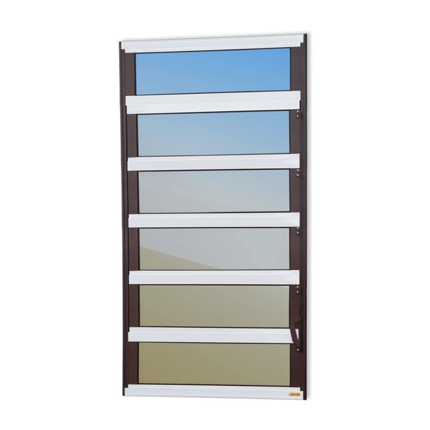 Janela De Alumínio Basculante 120x80cm Vidro Espelhado Elite Brimak Mix Corten