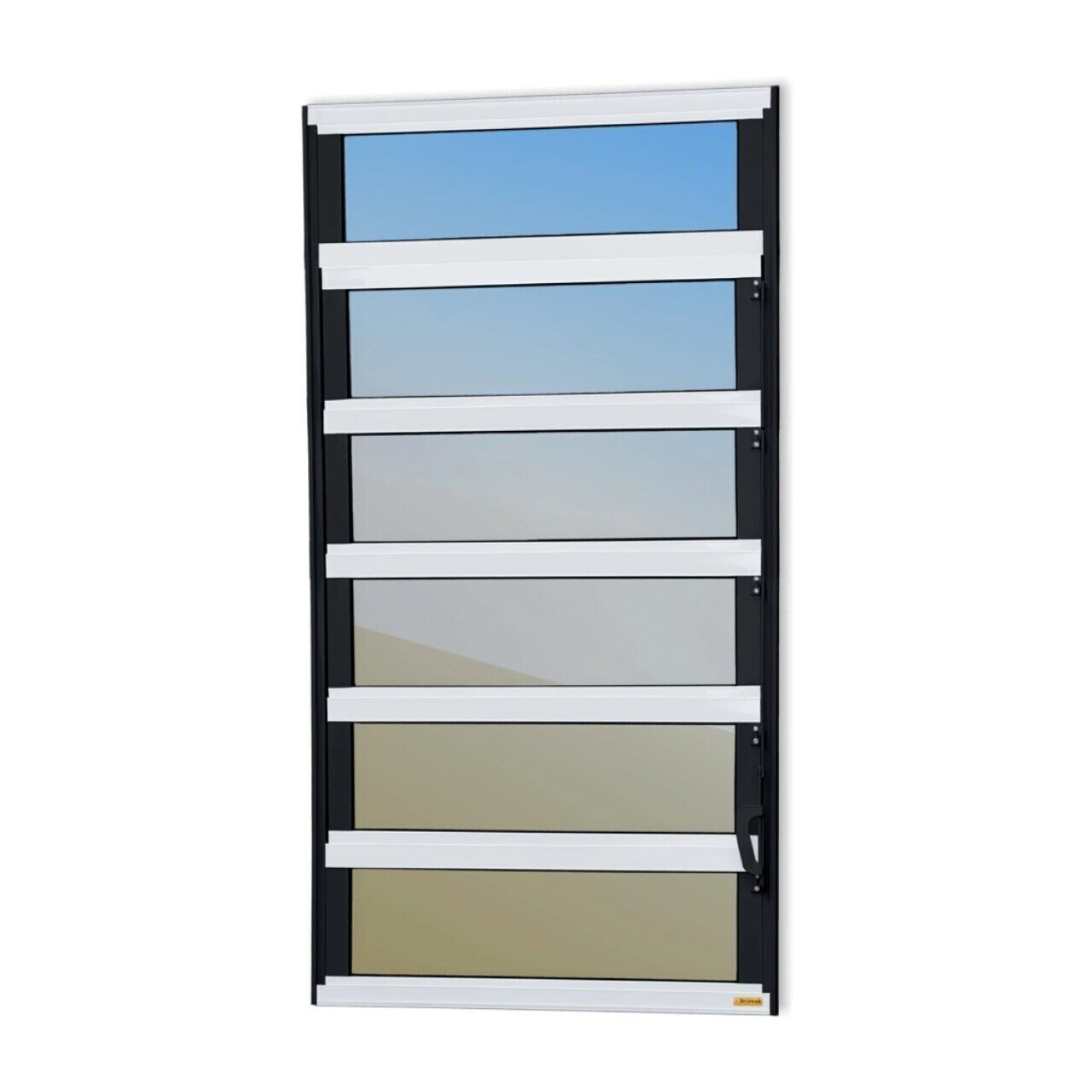 Janela De Alumínio Basculante 120x100cm Vidro Espelhado Elite Brimak Mix Preto