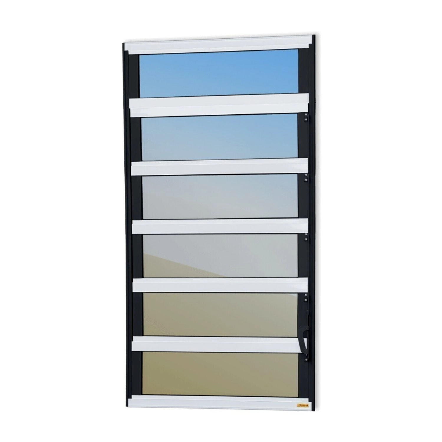 Janela De Alumínio Basculante 120x120cm Vidro Espelhado Elite Brimak Mix Preto