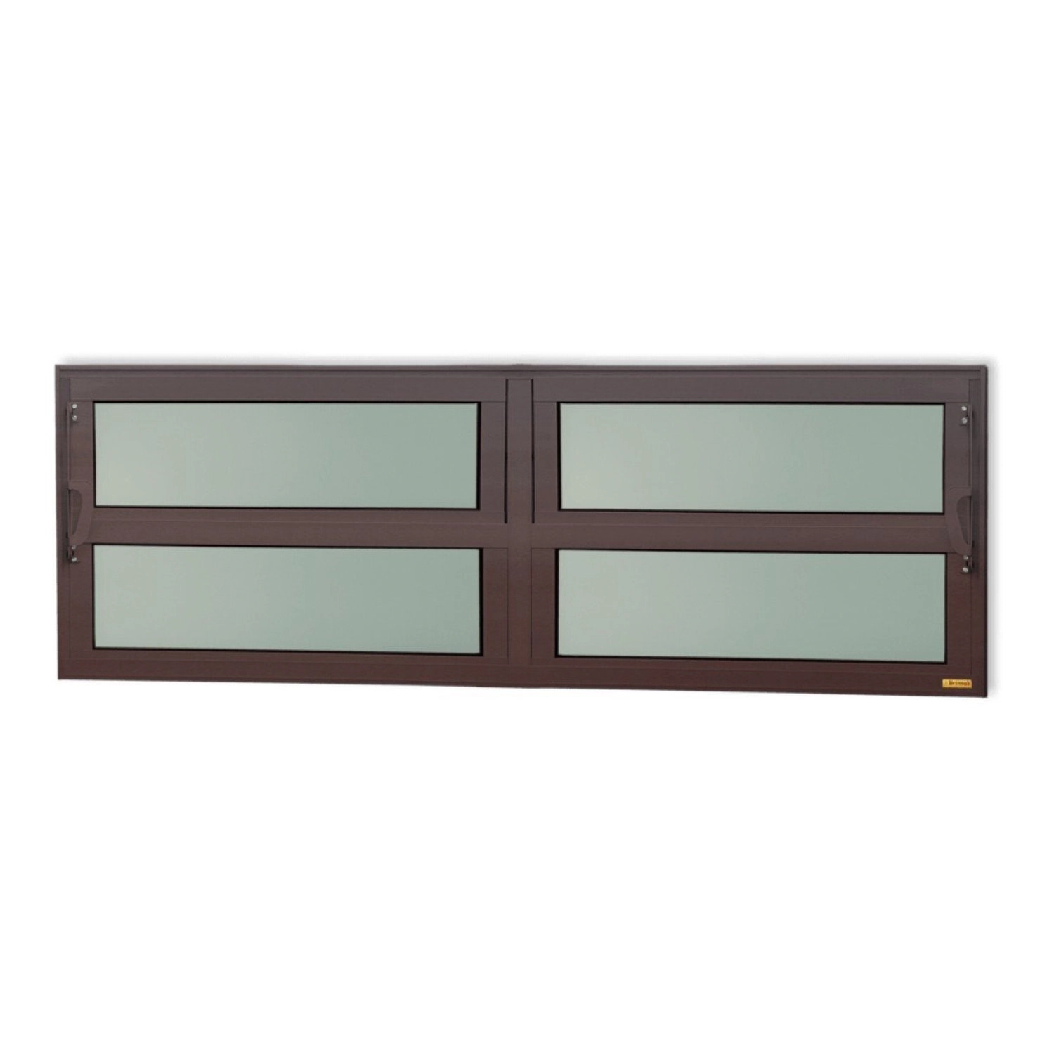 Janela De Alumínio Basculante 2 Seções 40x120cm Vidro Mini Boreal Elite Brimak Corten
