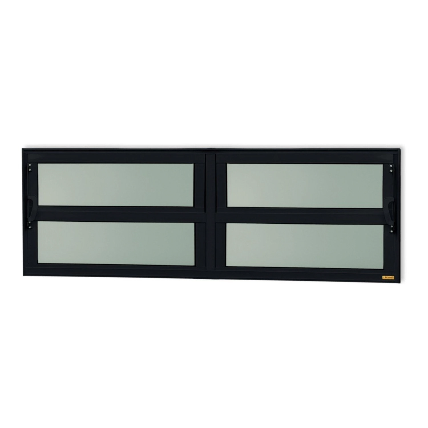 Janela De Alumínio Basculante 2 Seções 40x120cm Vidro Mini Boreal Elite Brimak Preto
