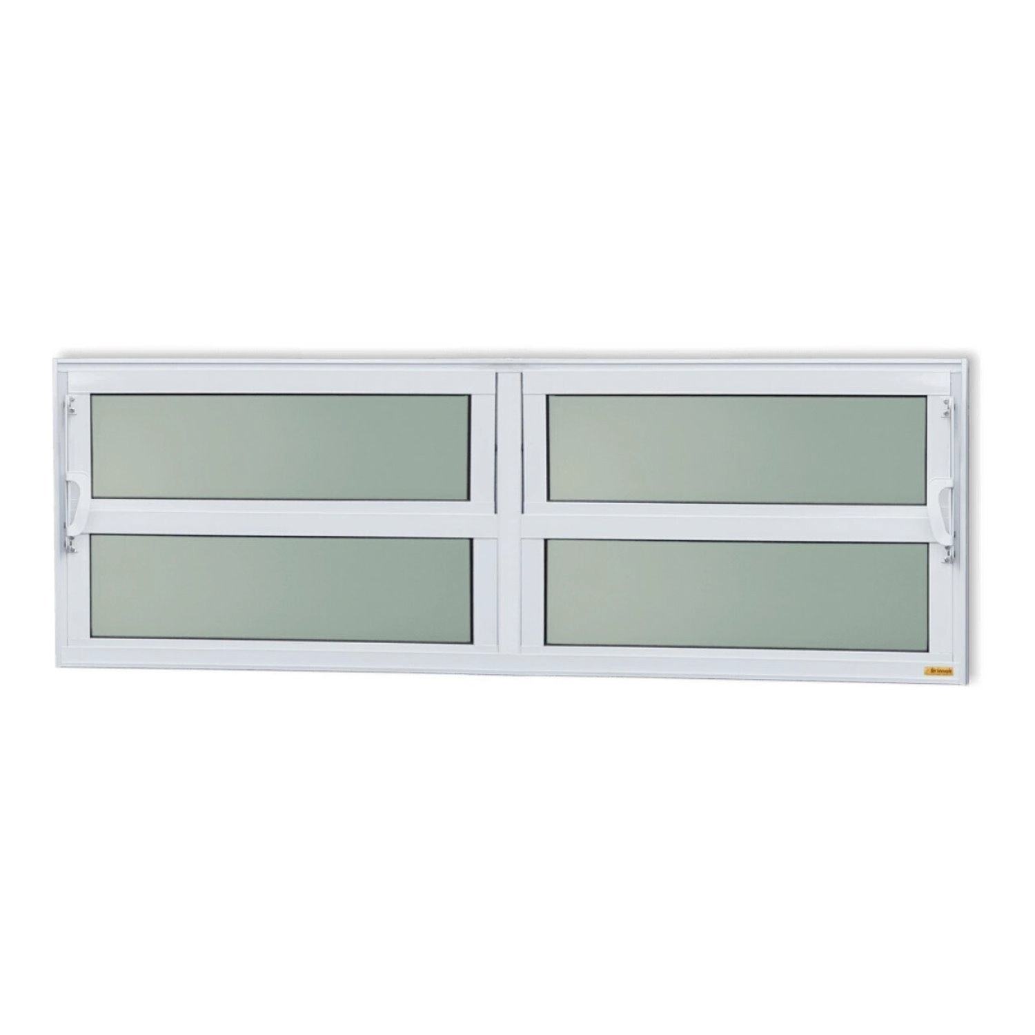Janela De Alumínio Basculante 2 Seções 40x150cm Vidro Mini Boreal Elite Brimak Branco
