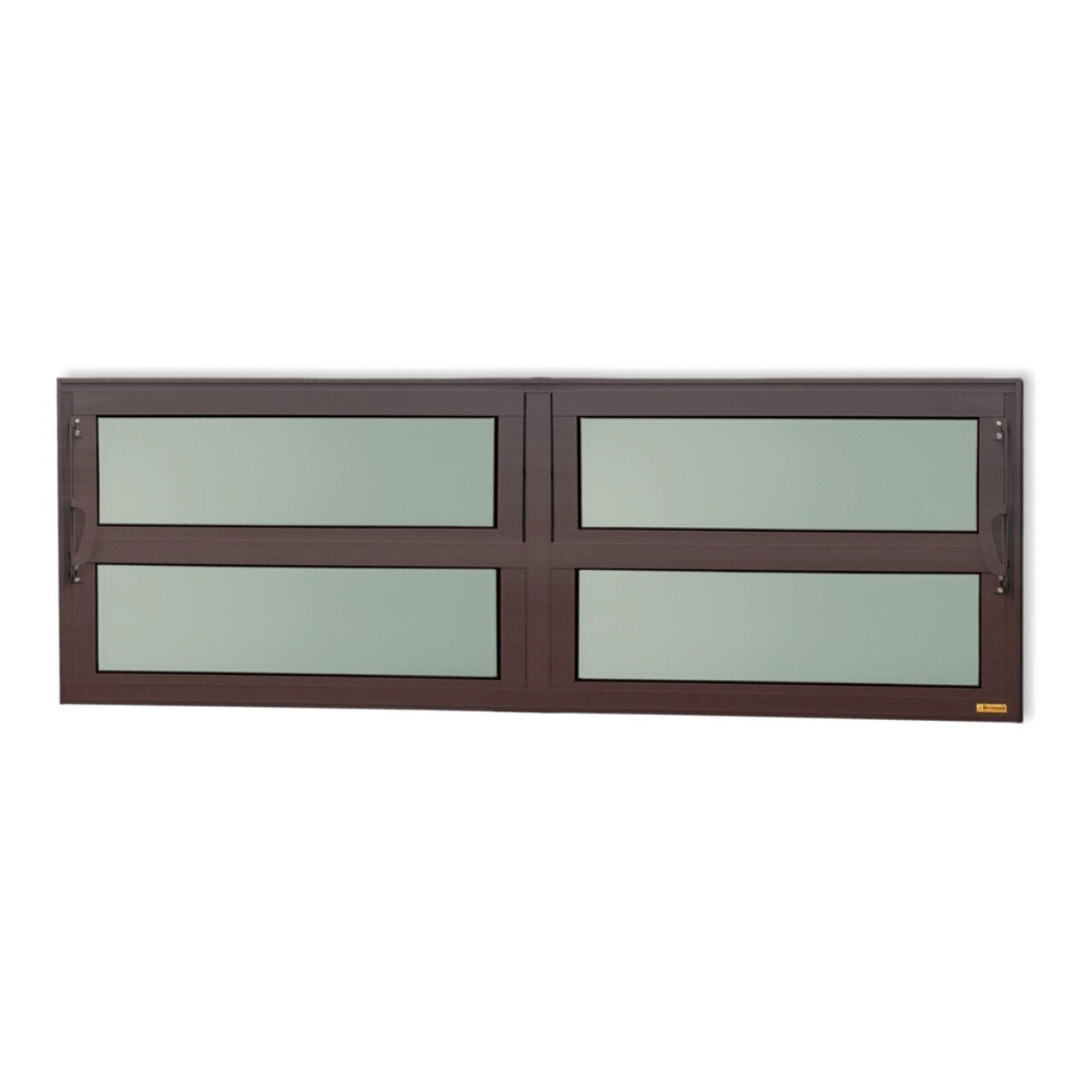 Janela De Alumínio Basculante 2 Seções 40x200cm Vidro Mini Boreal Elite Brimak Corten