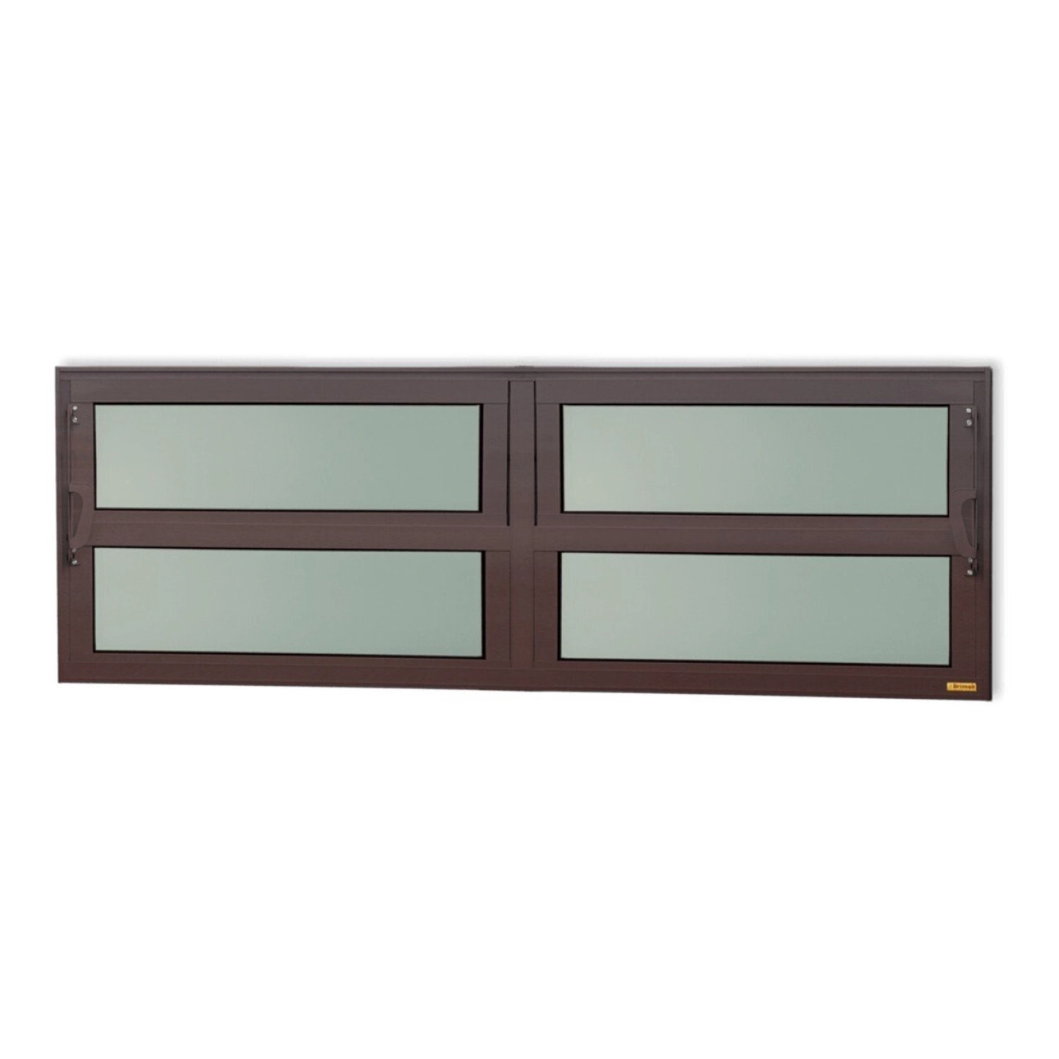 Janela De Alumínio Basculante 2 Seções 40x240cm Vidro Mini Boreal Elite Brimak Corten