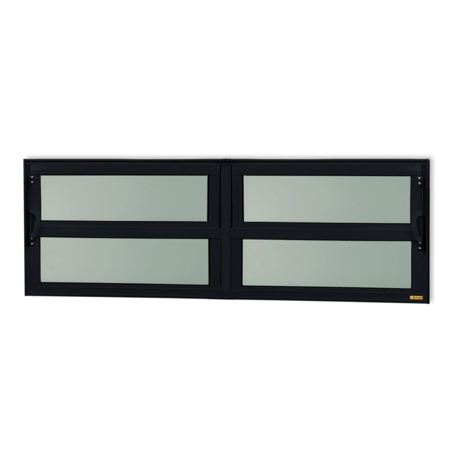 Janela De Alumínio Basculante 2 Seções 40x240cm Vidro Mini Boreal Elite Brimak Preto