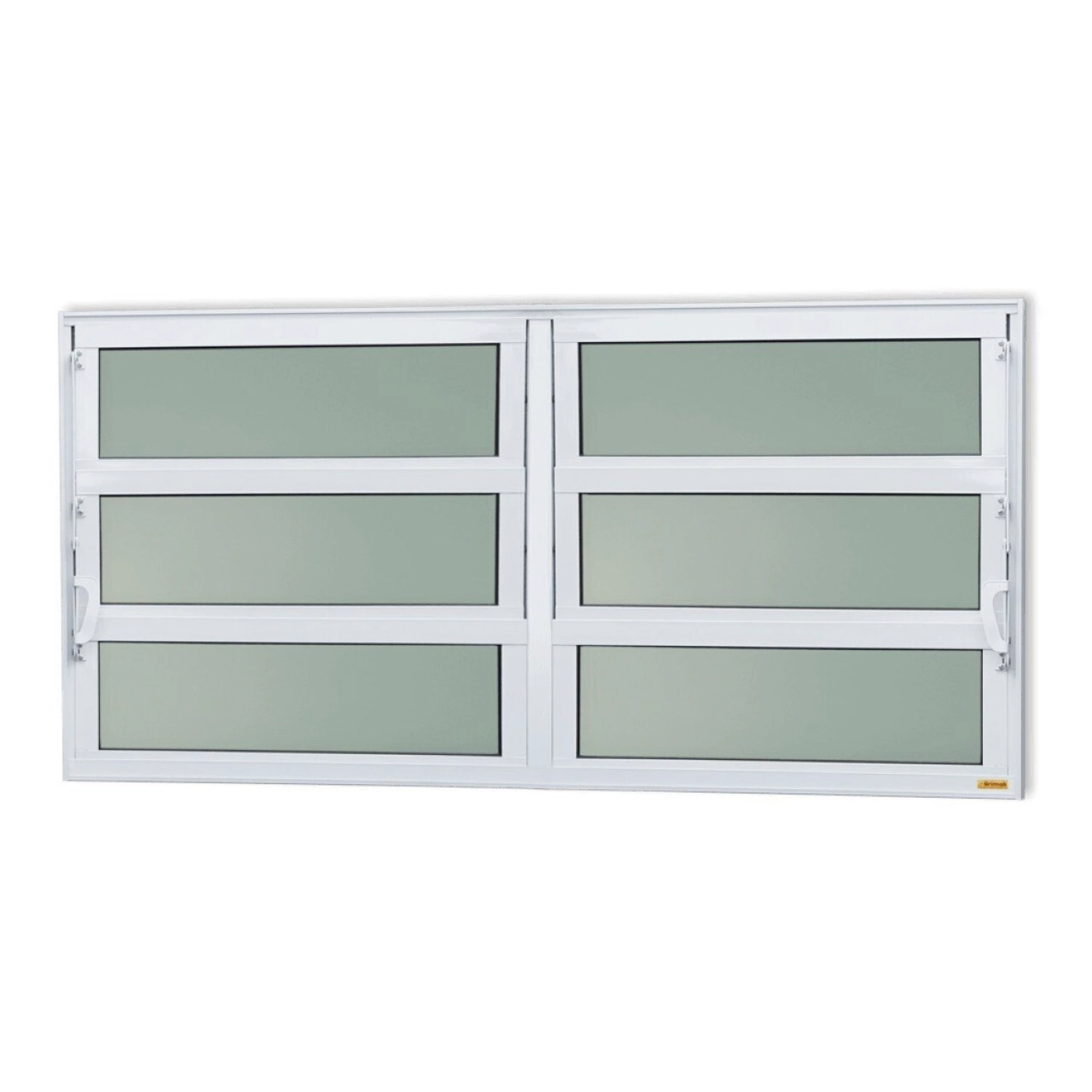 Janela De Alumínio Basculante 2 Seções 60x150cm Vidro Mini Boreal Elite Brimak Branco