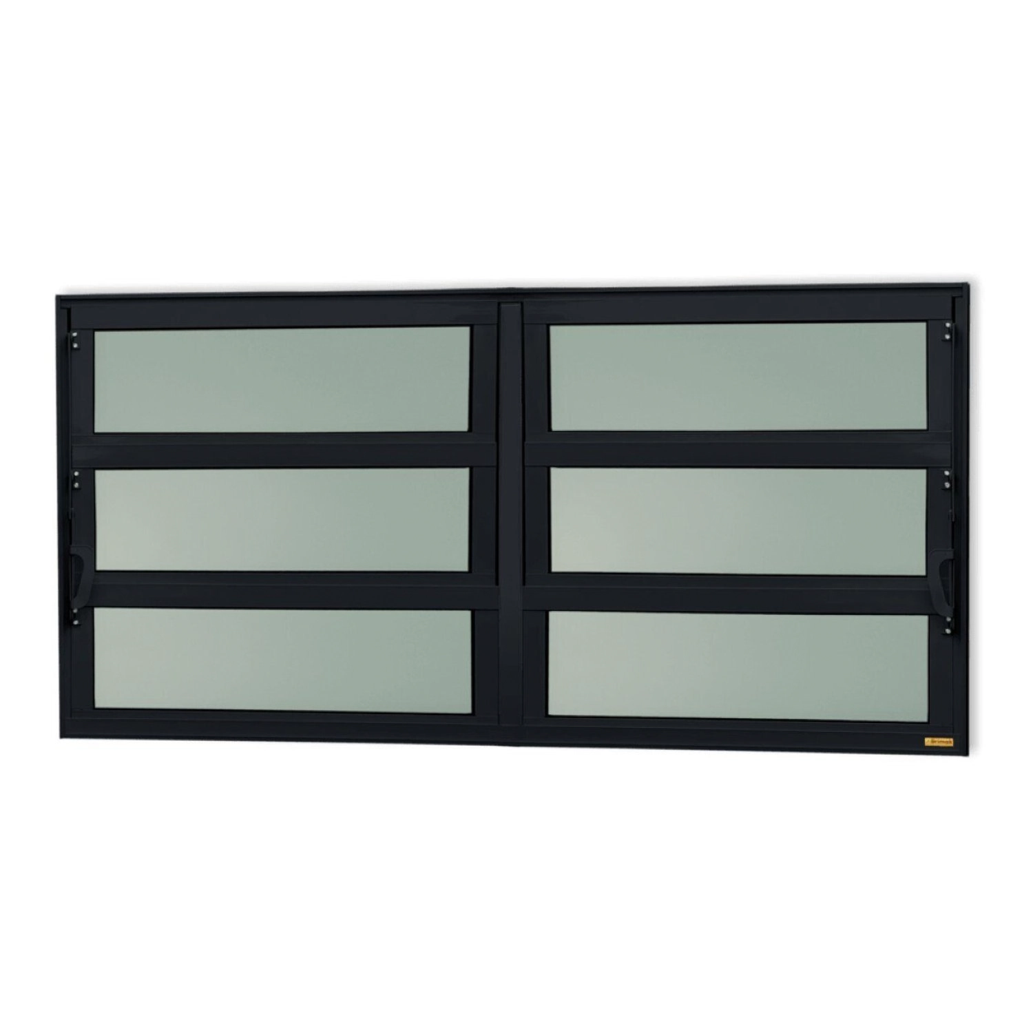 Janela De Alumínio Basculante 2 Seções 60x150cm Vidro Mini Boreal Elite Brimak Preto