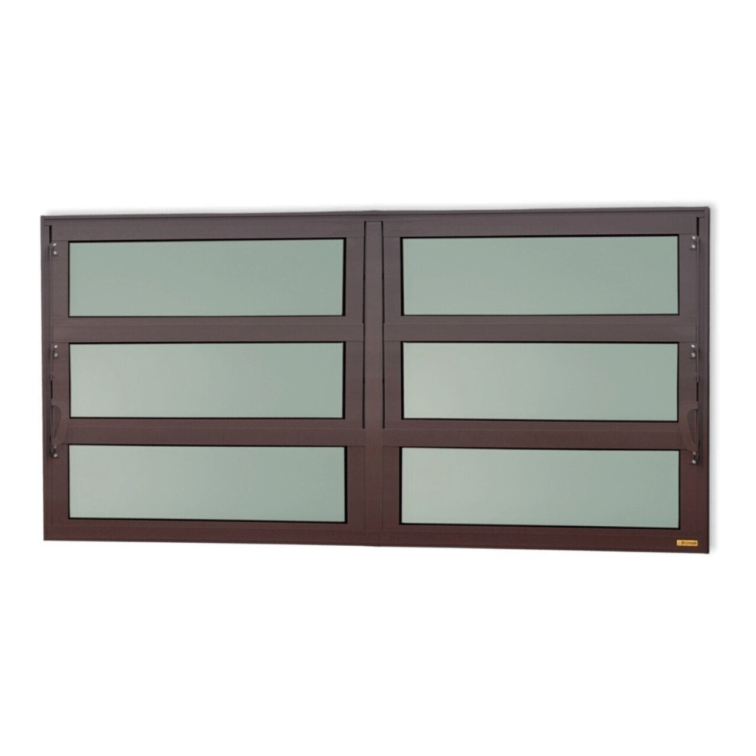 Janela De Alumínio Basculante 2 Seções 60x240cm Vidro Mini Boreal Elite Brimak Corten