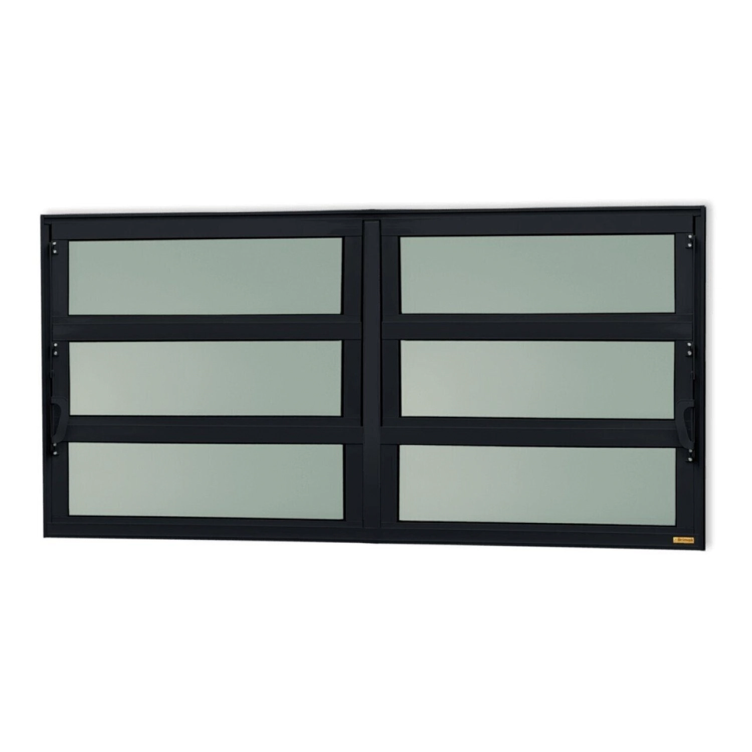 Janela De Alumínio Basculante 2 Seções 60x240cm Vidro Mini Boreal Elite Brimak Preto
