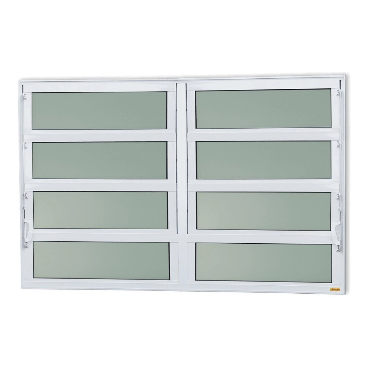 Janela De Alumínio Basculante 2 Seções 80x120cm Vidro Mini Boreal Elite Brimak Branco