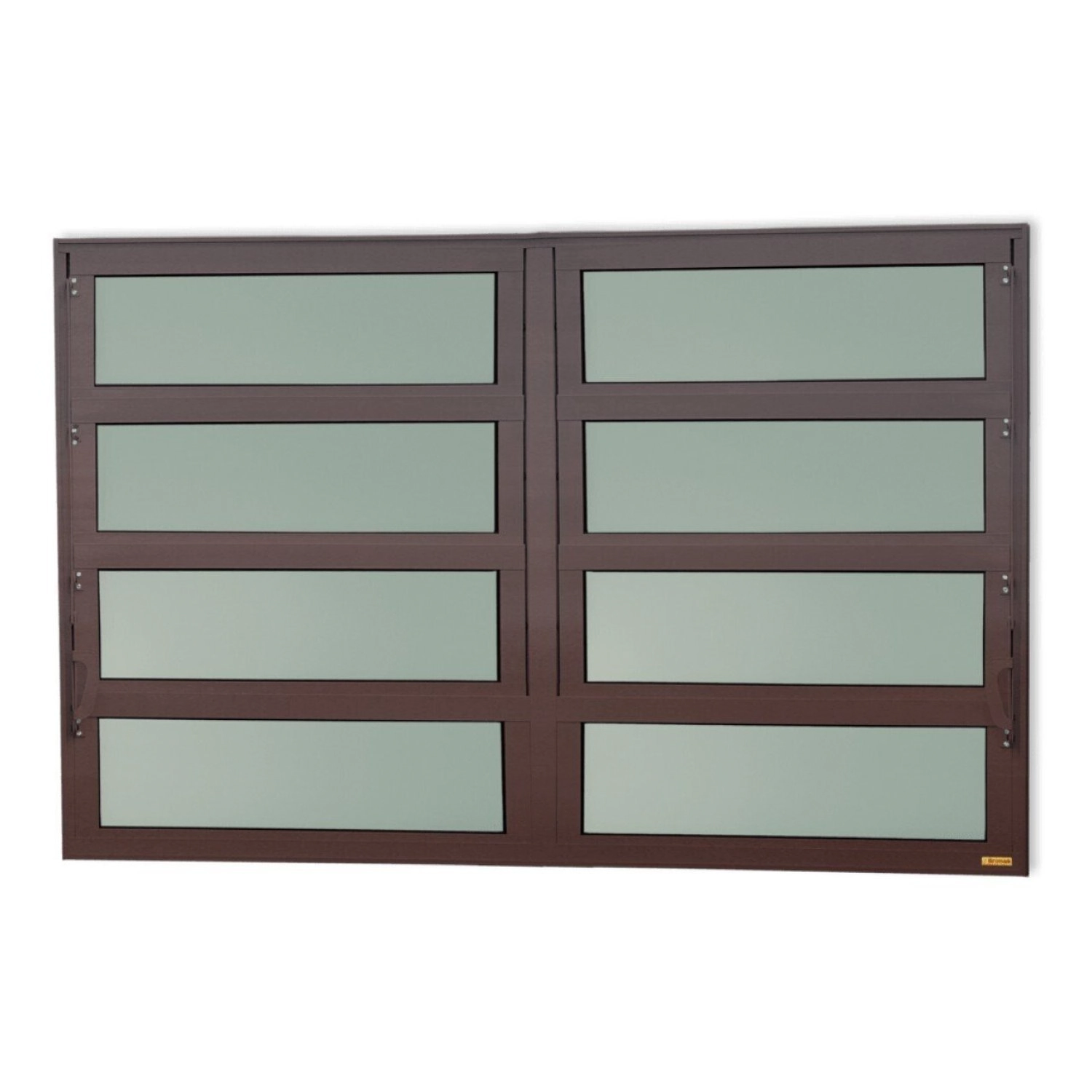 Janela De Alumínio Basculante 2 Seções 80x150cm Vidro Mini Boreal Elite Brimak Corten