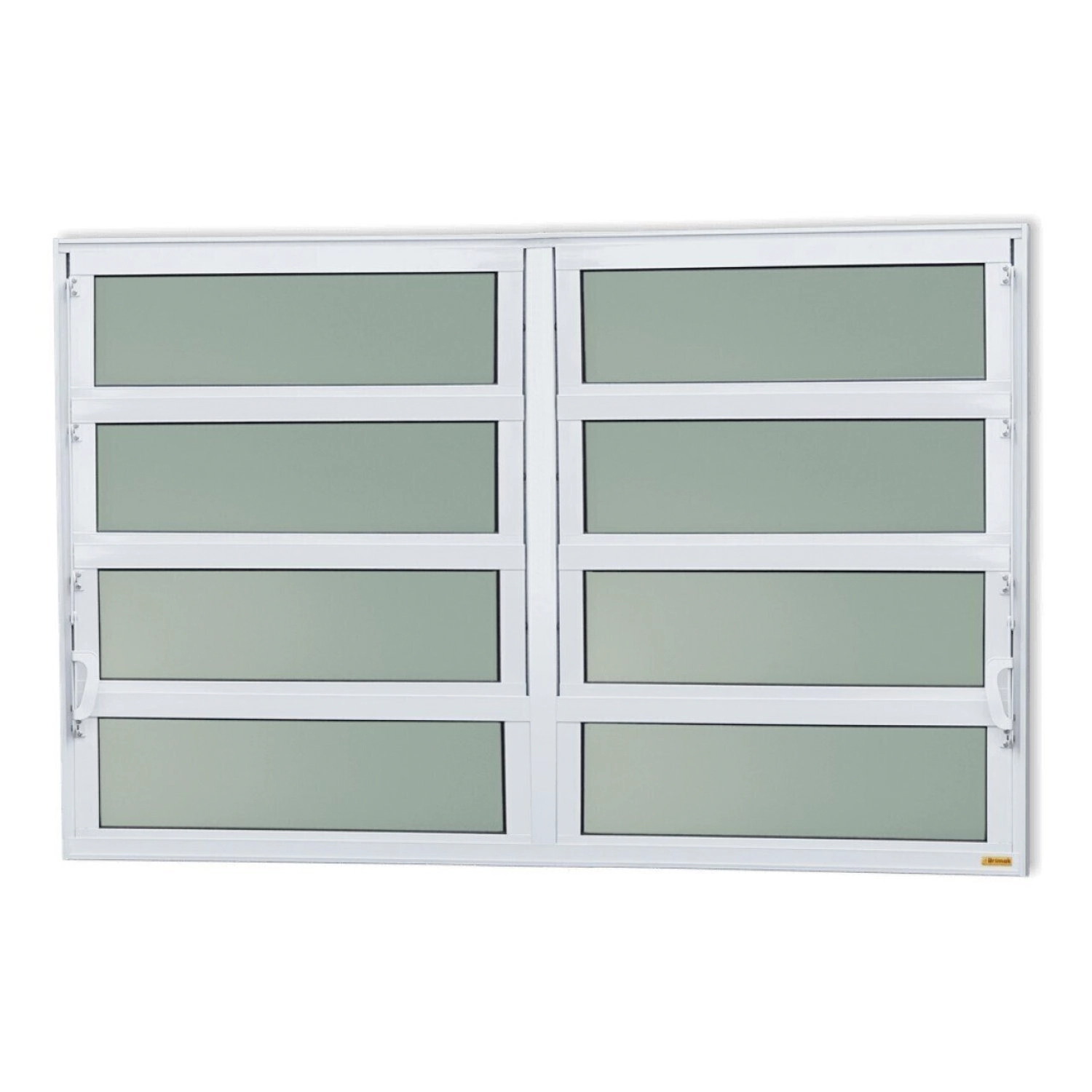 Janela De Alumínio Basculante 2 Seções 80x240cm Vidro Mini Boreal Elite Brimak Branco