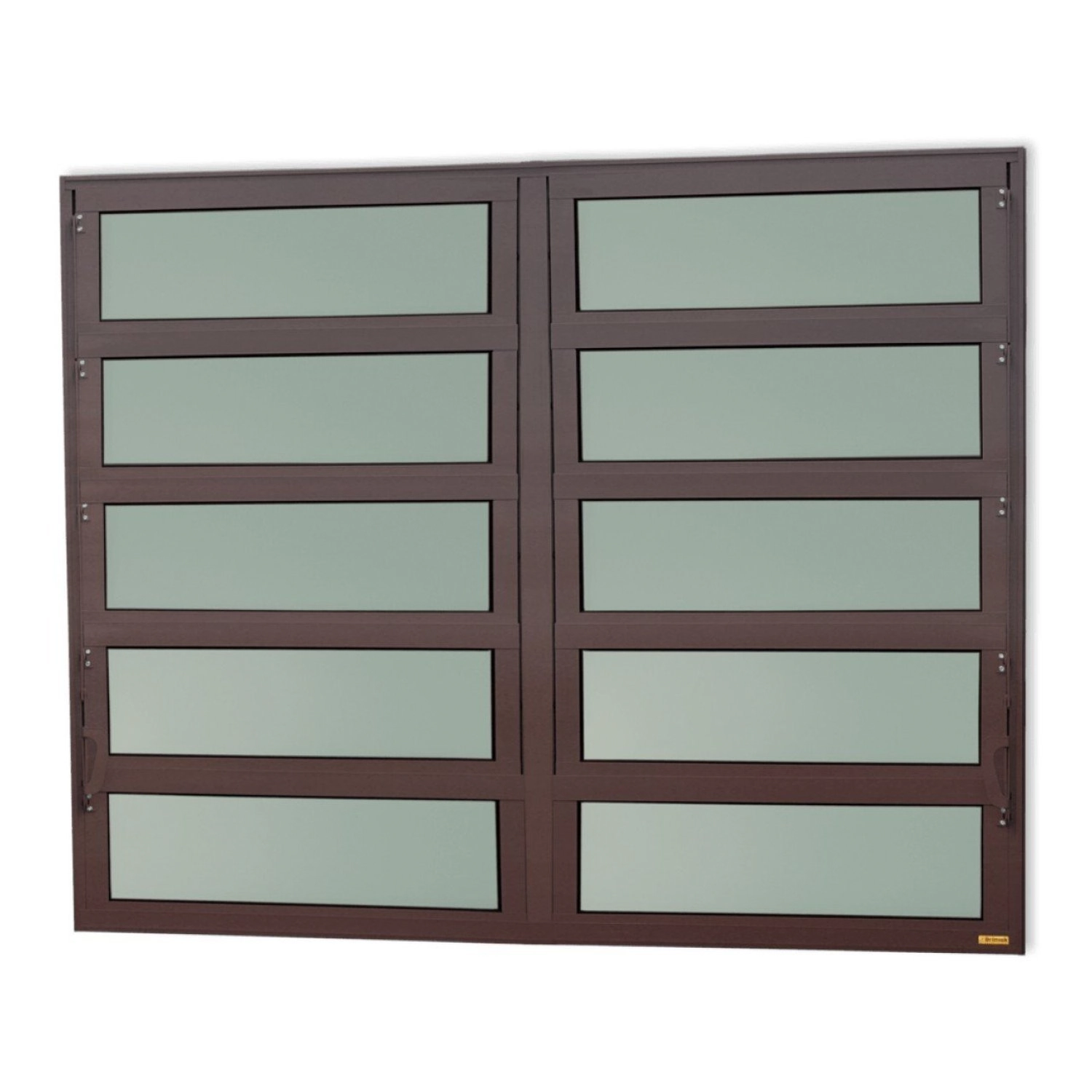 Janela De Alumínio Basculante 2 Seções 100x120cm Vidro Mini Boreal Elite Brimak Corten