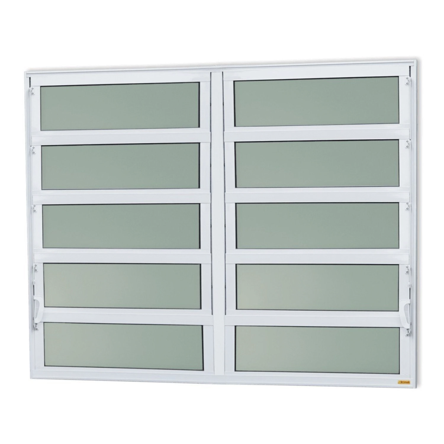 Janela De Alumínio Basculante 2 Seções 100x120cm Vidro Mini Boreal Elite Brimak Branco