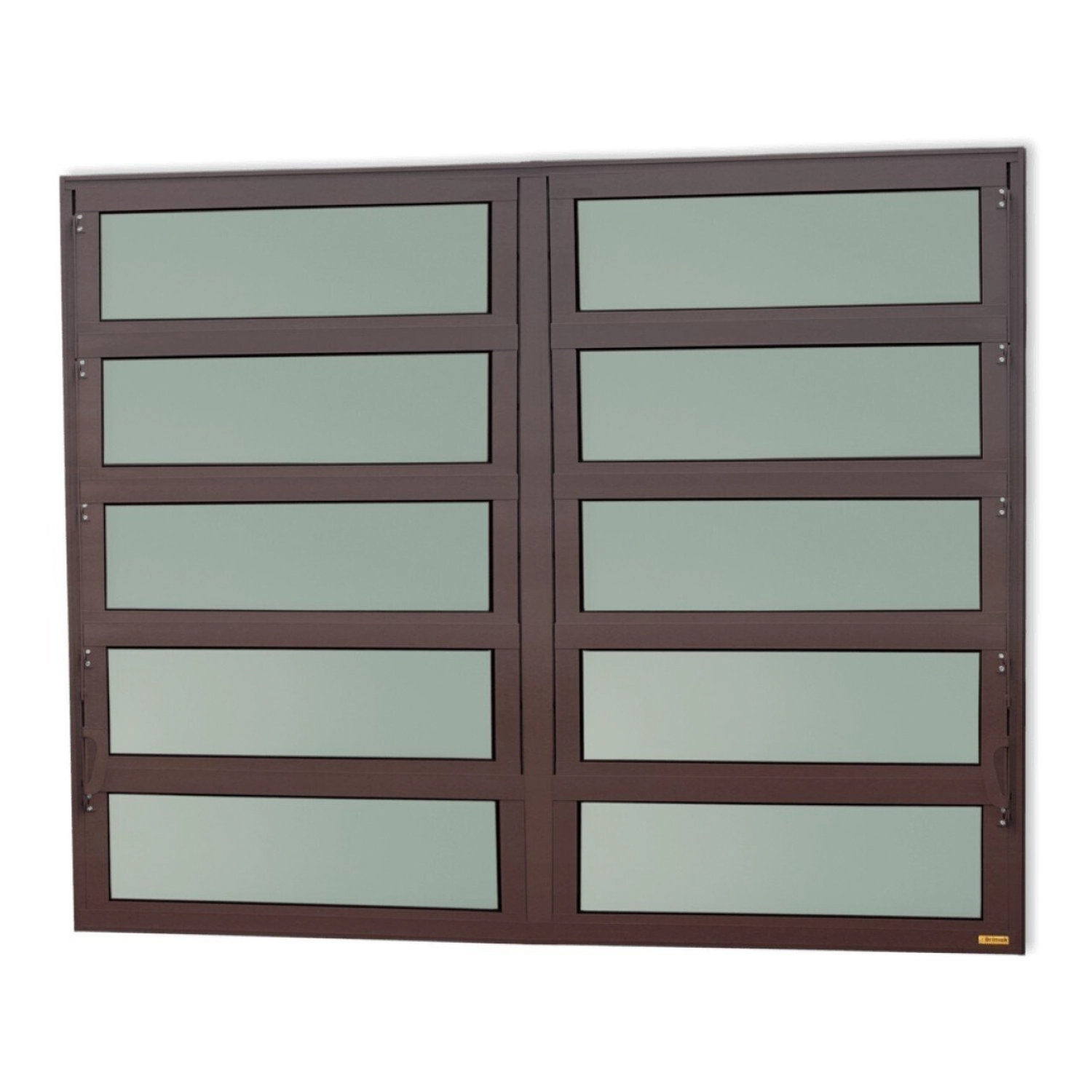 Janela De Alumínio Basculante 2 Seções 100x150cm Vidro Mini Boreal Elite Brimak Corten
