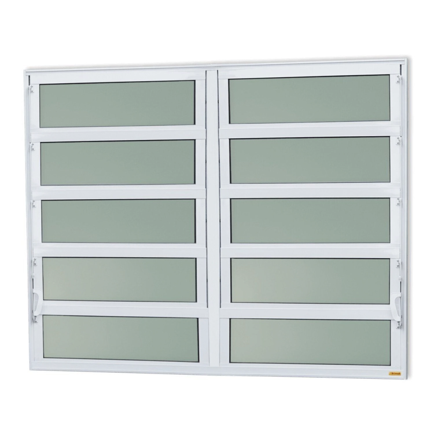 Janela De Alumínio Basculante 2 Seções 100x150cm Vidro Mini Boreal Elite Brimak Branco