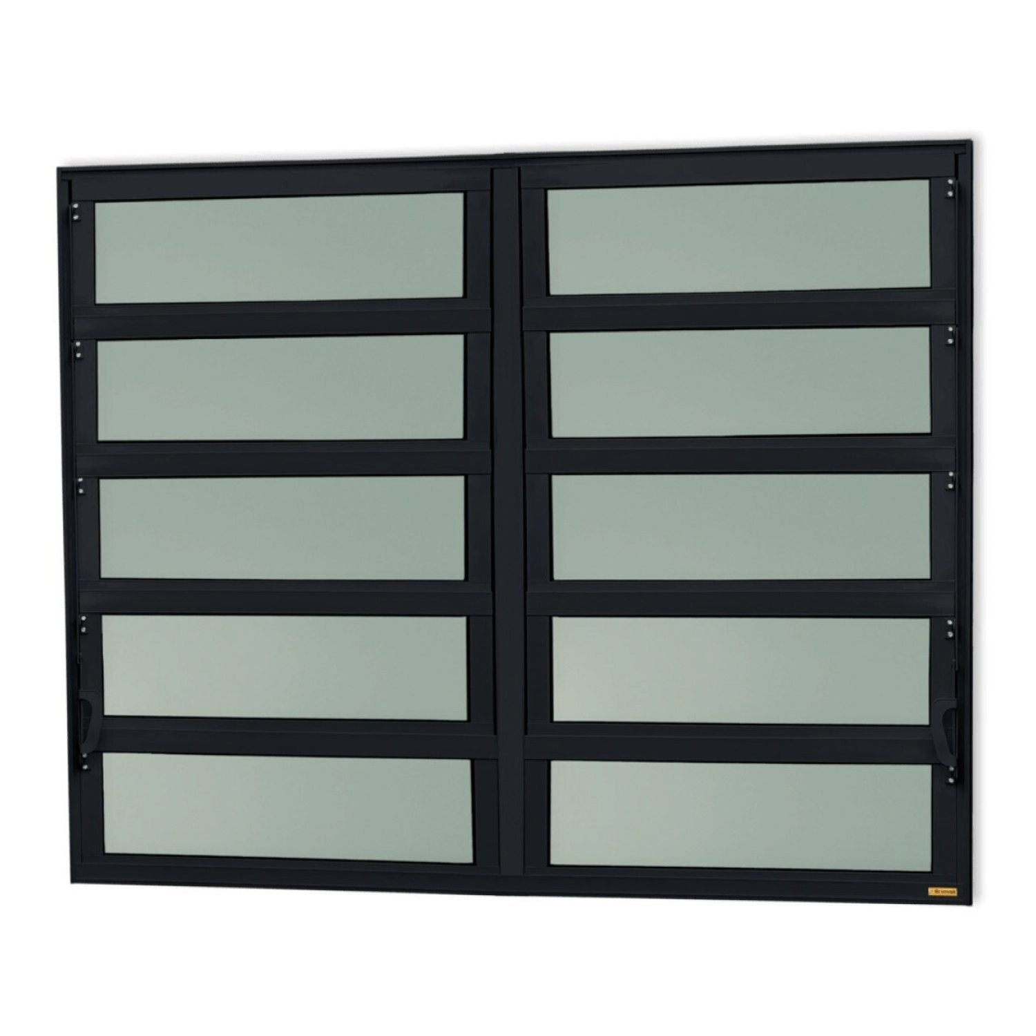 Janela De Alumínio Basculante 2 Seções 100x150cm Vidro Mini Boreal Elite Brimak Preto