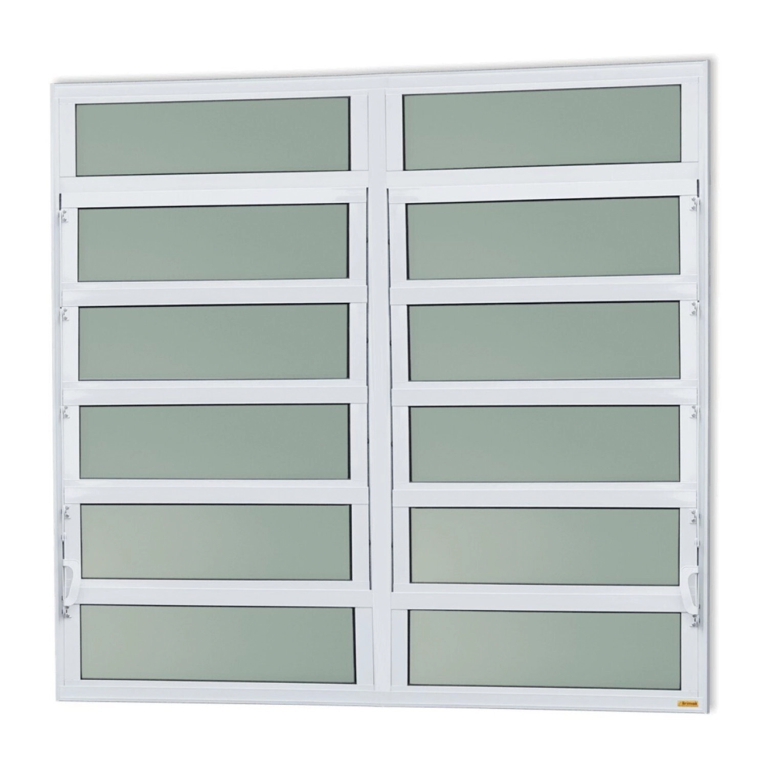 Janela De Alumínio Basculante 2 Seções 120x150cm Vidro Mini Boreal Elite Brimak Branco