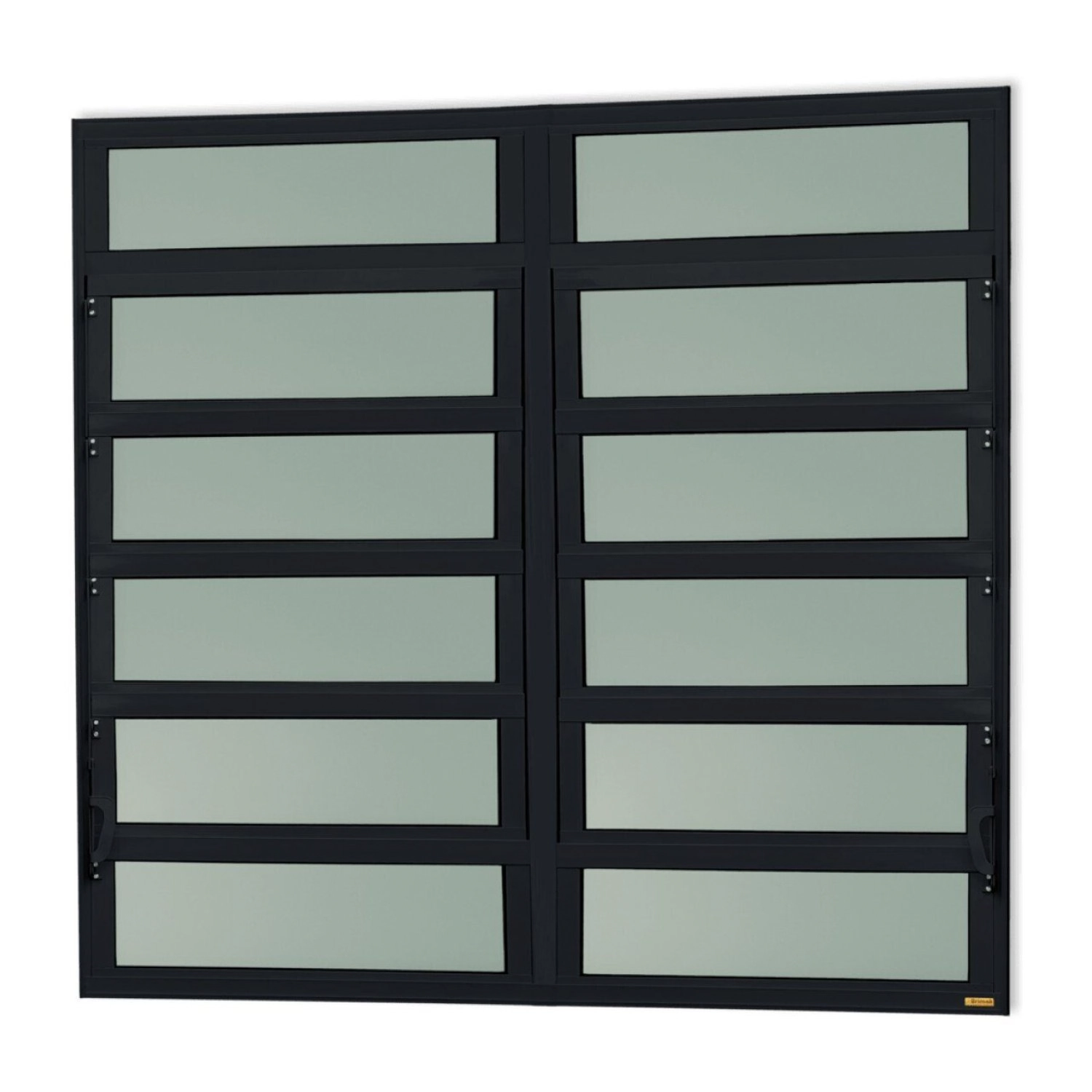 Janela De Alumínio Basculante 2 Seções 120x150cm Vidro Mini Boreal Elite Brimak Preto
