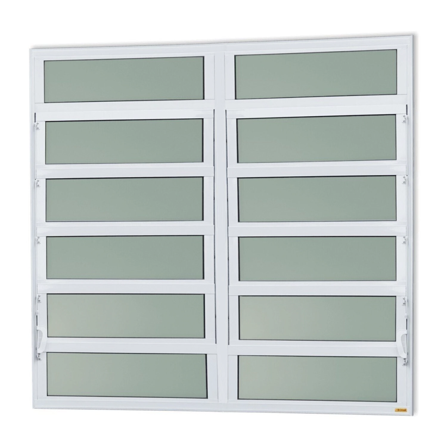 Janela De Alumínio Basculante 2 Seções 120x200cm Vidro Mini Boreal Elite Brimak Branco