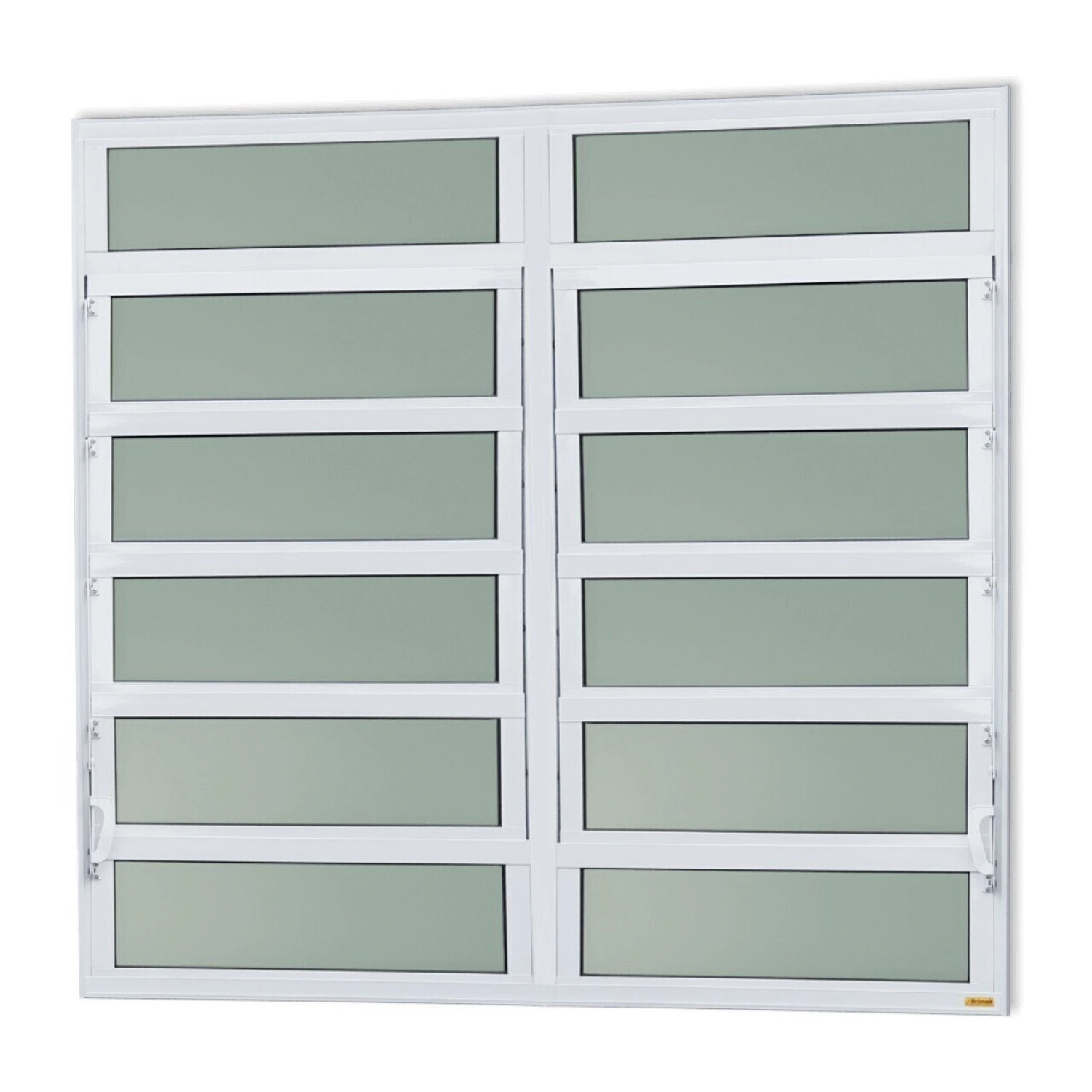 Janela De Alumínio Basculante 2 Seções 120x240cm Vidro Mini Boreal Elite Brimak Branco