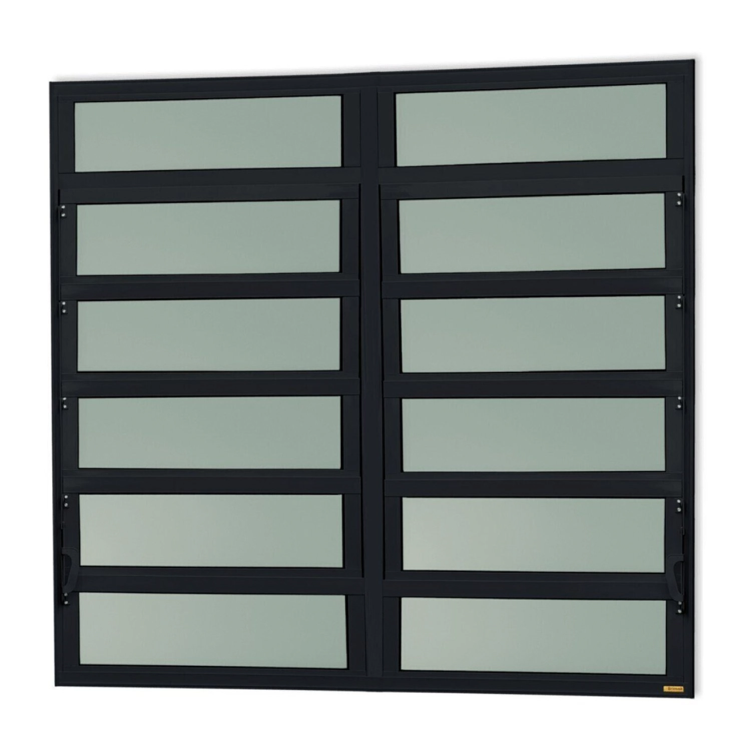 Janela De Alumínio Basculante 2 Seções 120x240cm Vidro Mini Boreal Elite Brimak Preto