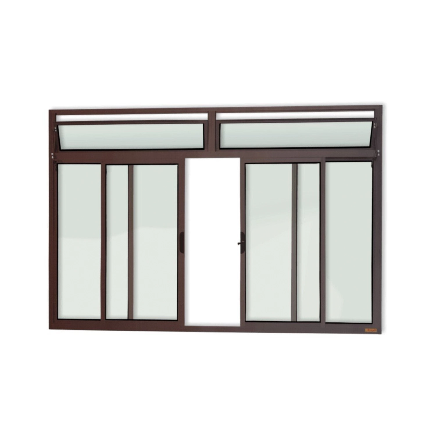 Janela Plus 4 Folhas Com Bandeira Vidro Liso 100cm X 120cm Brimak Corten