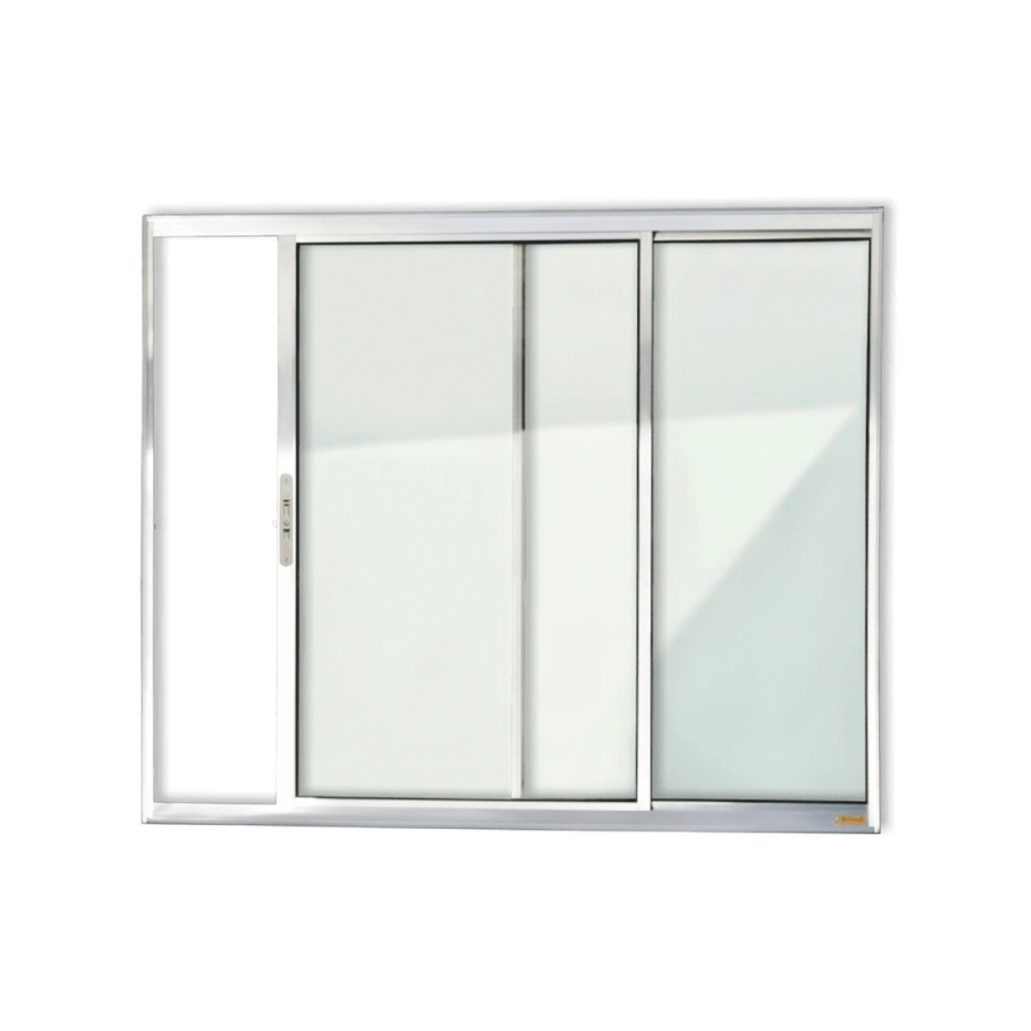 Janela De Aluminio De Correr 100x150cm 2 Folhas Com Vidro Liso Confort Brimak  Brilhante