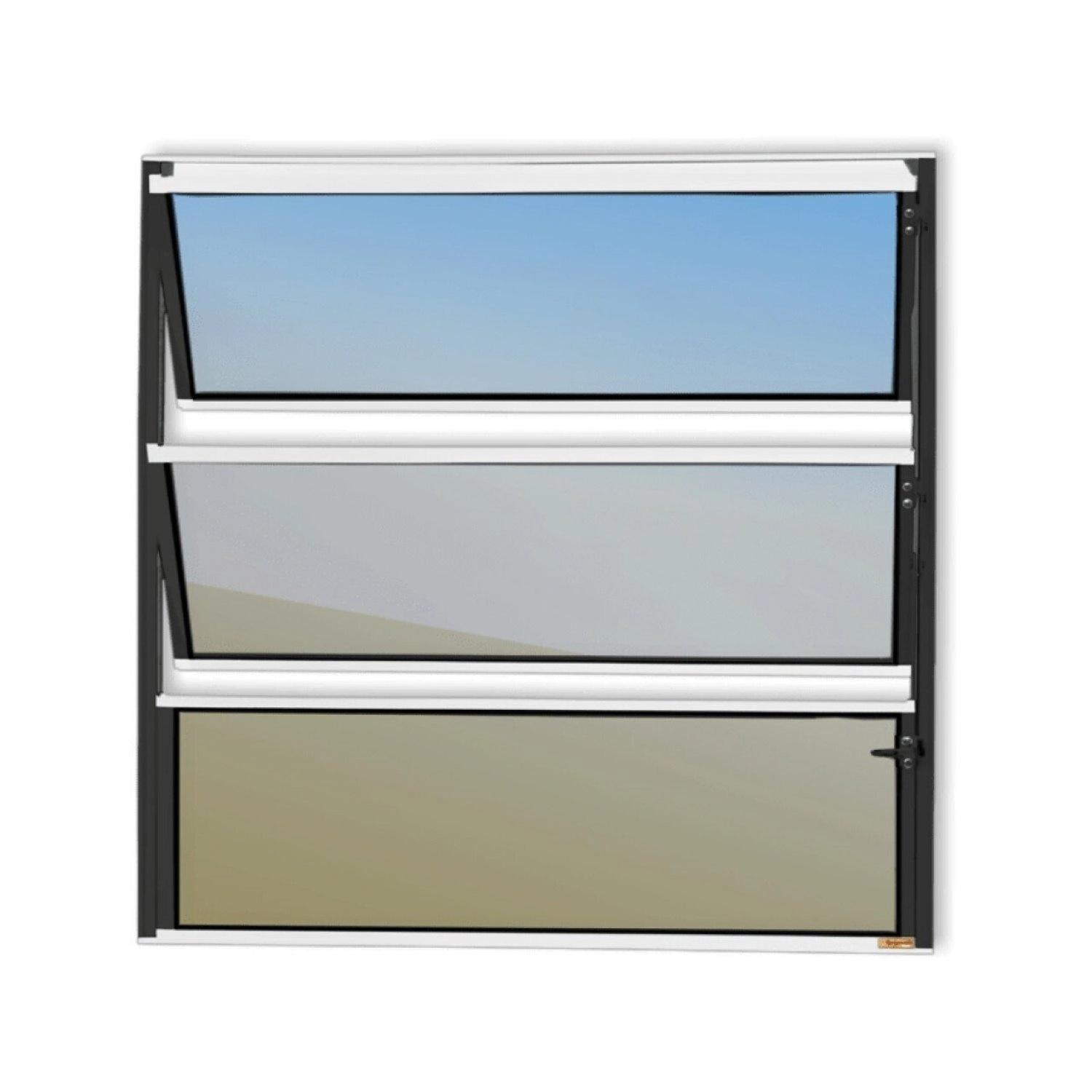 Janela De Alumínio Basculante 60x40cm Vidro Espelhado Master Brimak Mix Preto