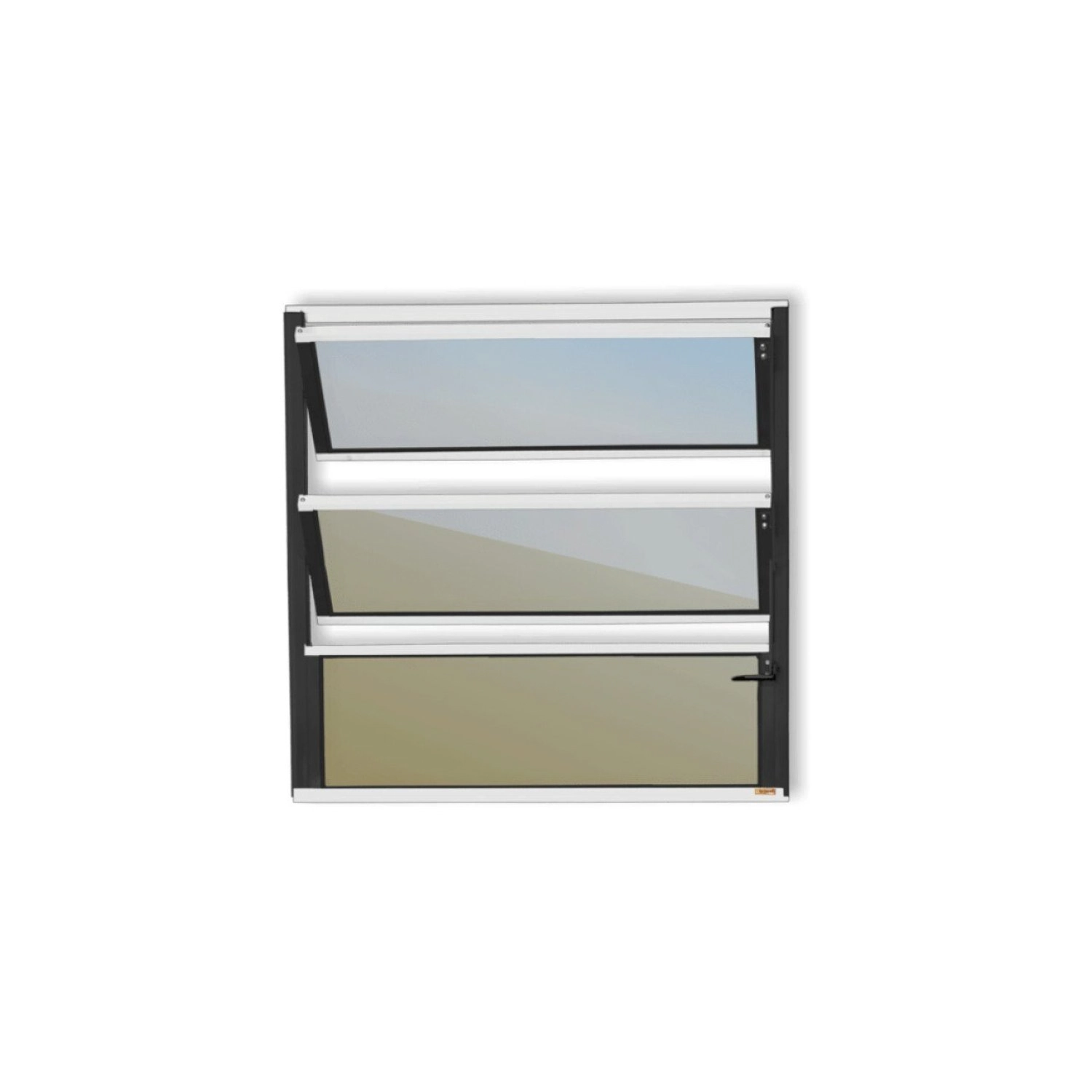 Janela De Alumínio Basculante 60x40cm Vidro Espelhado Plus Brimak Mix Preto