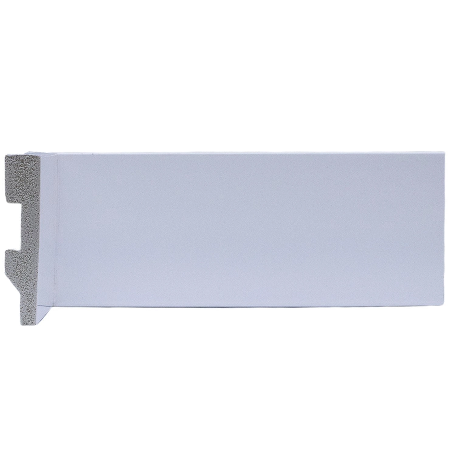 Rodapé De Poliestireno 7cmx15mm Liso 2,25metro Linear - Caixa Com 2,25 M - Branco