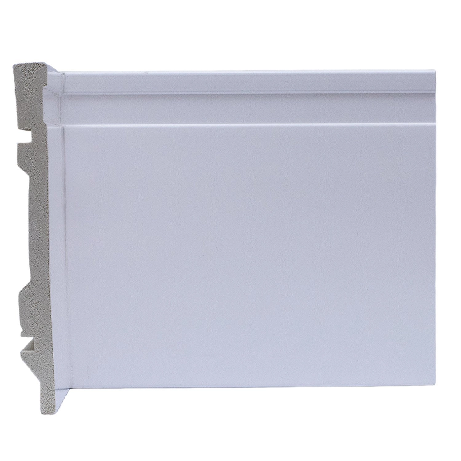 Rodapé De Poliestireno 15cmx15mm Frisado 2,4metro Linear - Caixa Com 2,4 M - Branco
