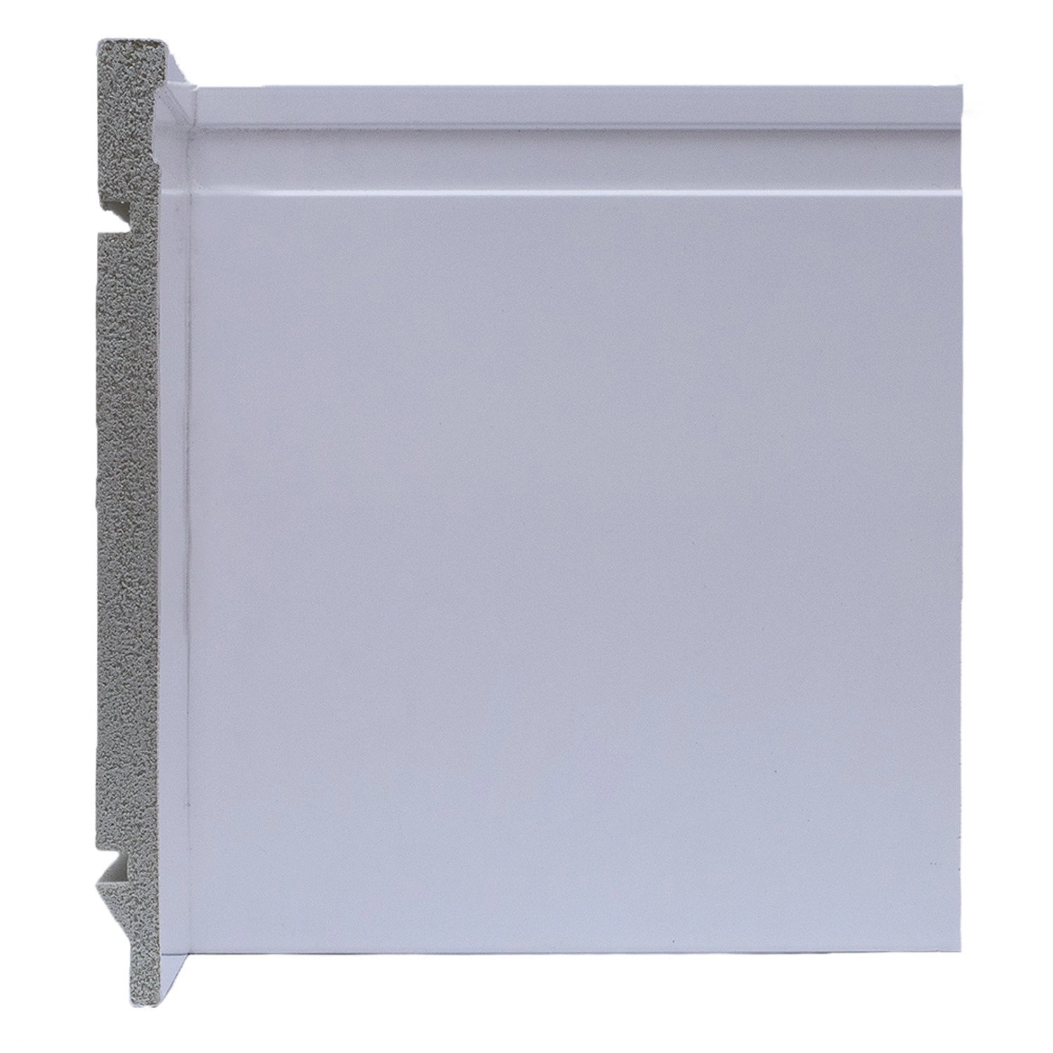 Rodapé De Poliestireno 20cmx15mm Frisado 2,4metro Linear - Caixa Com 2,4 M - Branco