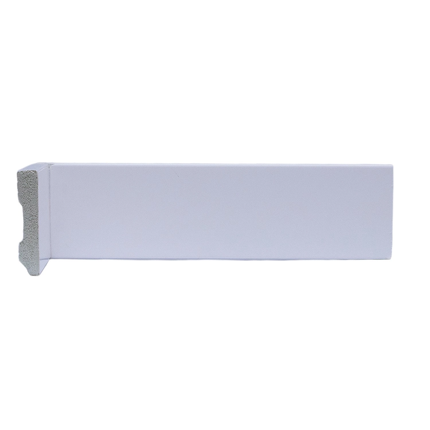 Rodapé De Poliestireno Slim 5cmx10mm Liso 2,4metro Linear - Caixa Com 2,4 M - Branco