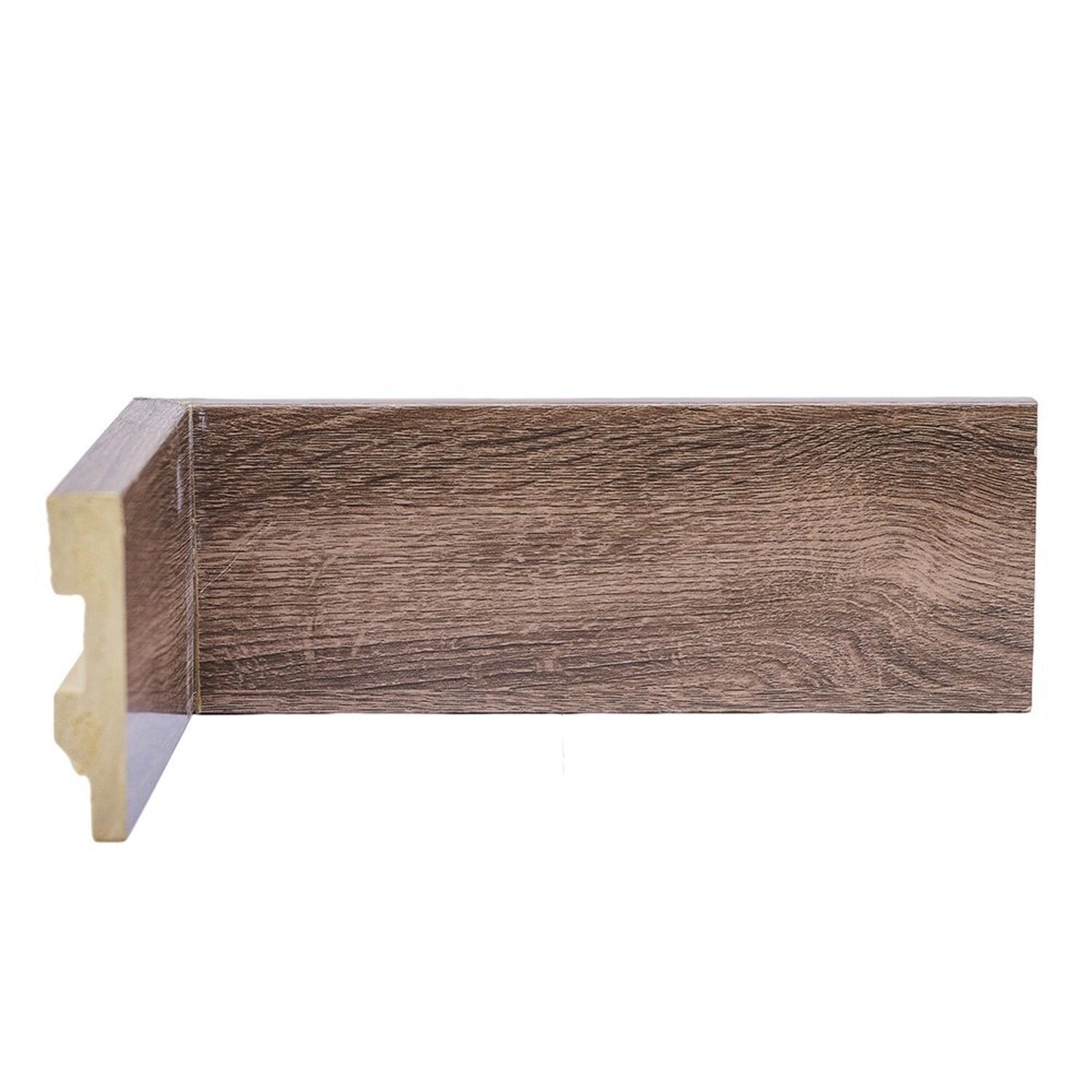 Rodapé De Poliestireno 7cmx15mm Liso Wood 2,4metro Linear - Caixa Com 2,4 M - Pinus