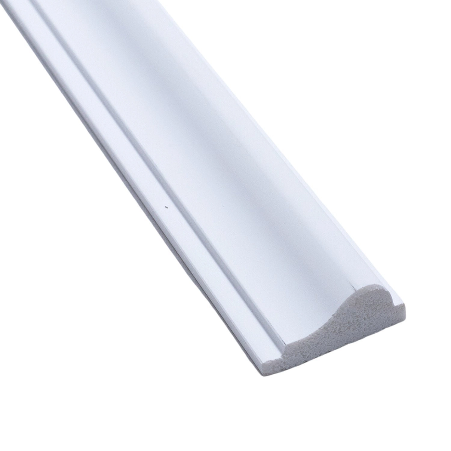 Rodameio De Poliestireno 3,7cmx15mm Liso 2,4 Metro Linear - Caixa Com 2,4 Unidade - Branco