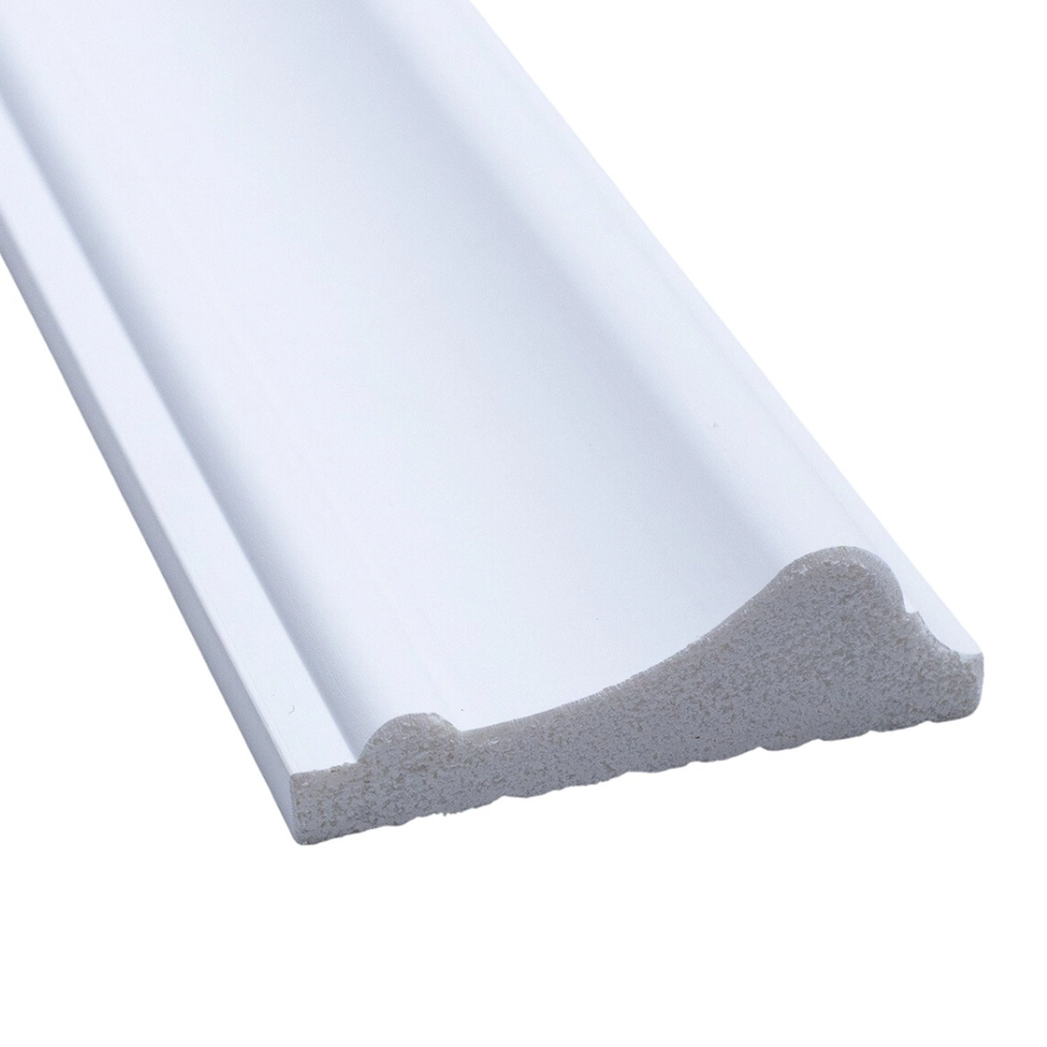 Rodameio De Poliestireno 3,7cmx15mm Liso 2,4metro Linear - Caixa Com 2,4 Unidade - Branco
