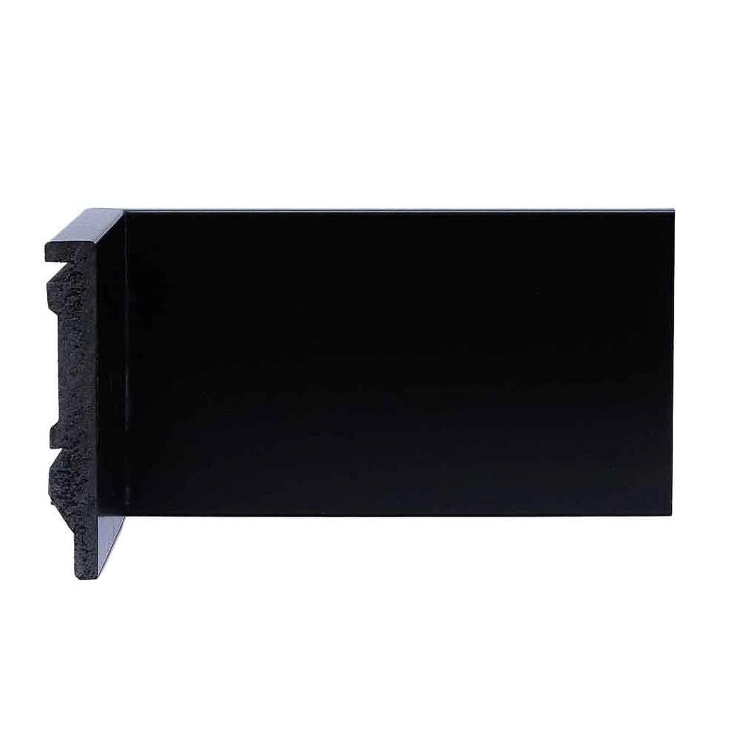 Rodapé De Poliestireno 10cmx15mm Frisado 2,4metro Linear - Caixa Com 2,4 M - Preto