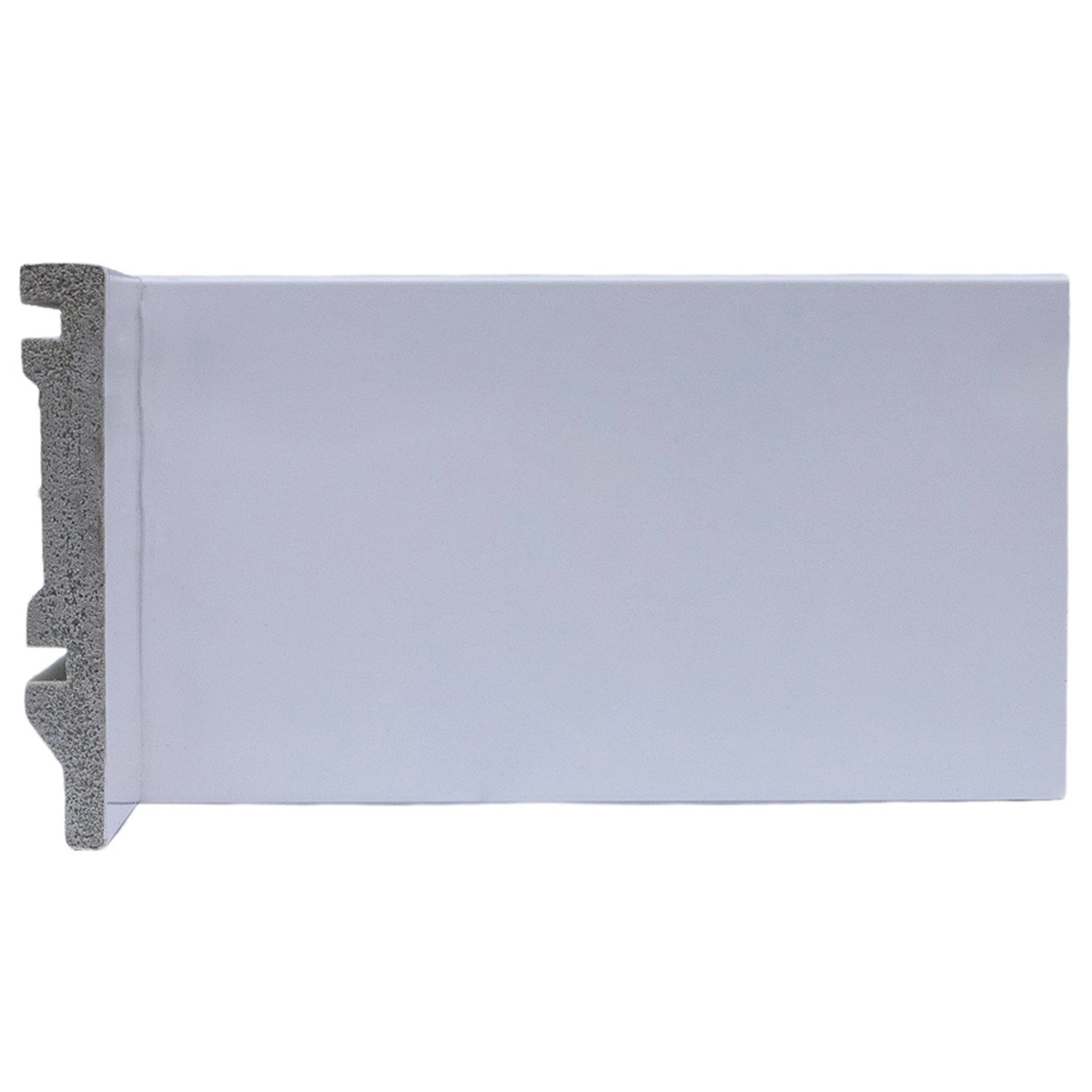 Rodapé De Poliestireno 10cmx15mm Liso 2,4metro Linear - Caixa Com 2,4 M - Branco