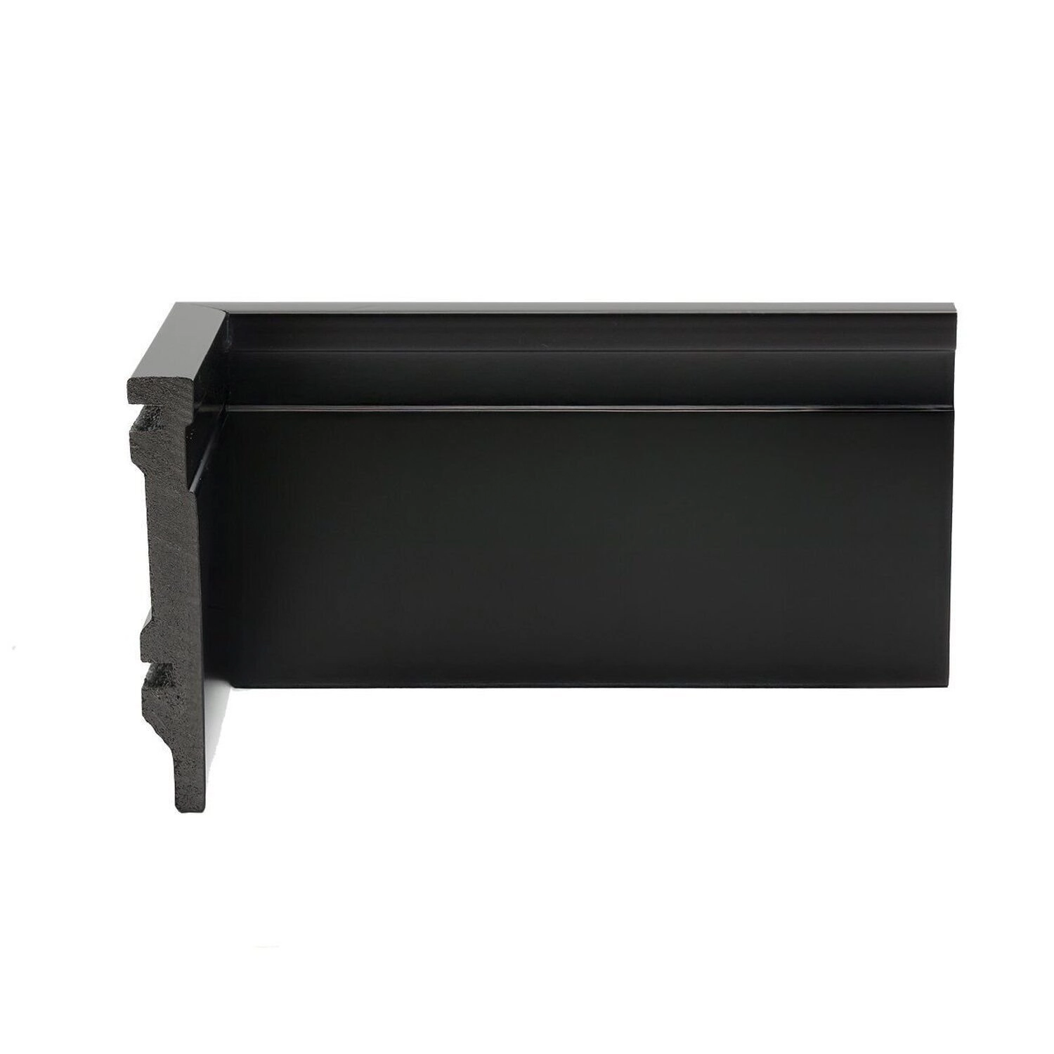 Rodapé De Poliestireno 10cm X 15mm Metro Linear Barra 240cm Preto