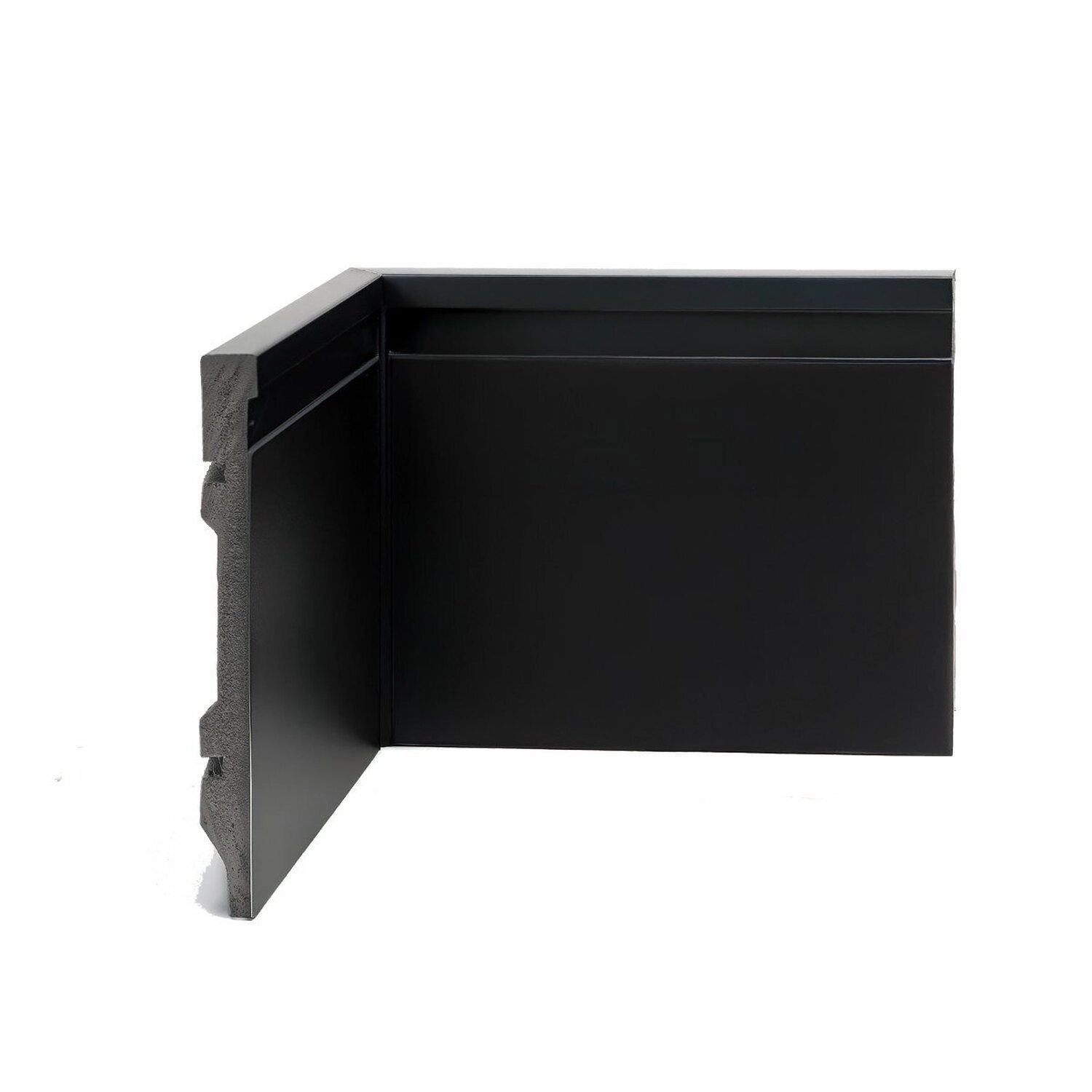 Rodapé De Poliestireno 15cm X 15mm Metro Linear Barra 240cm Preto
