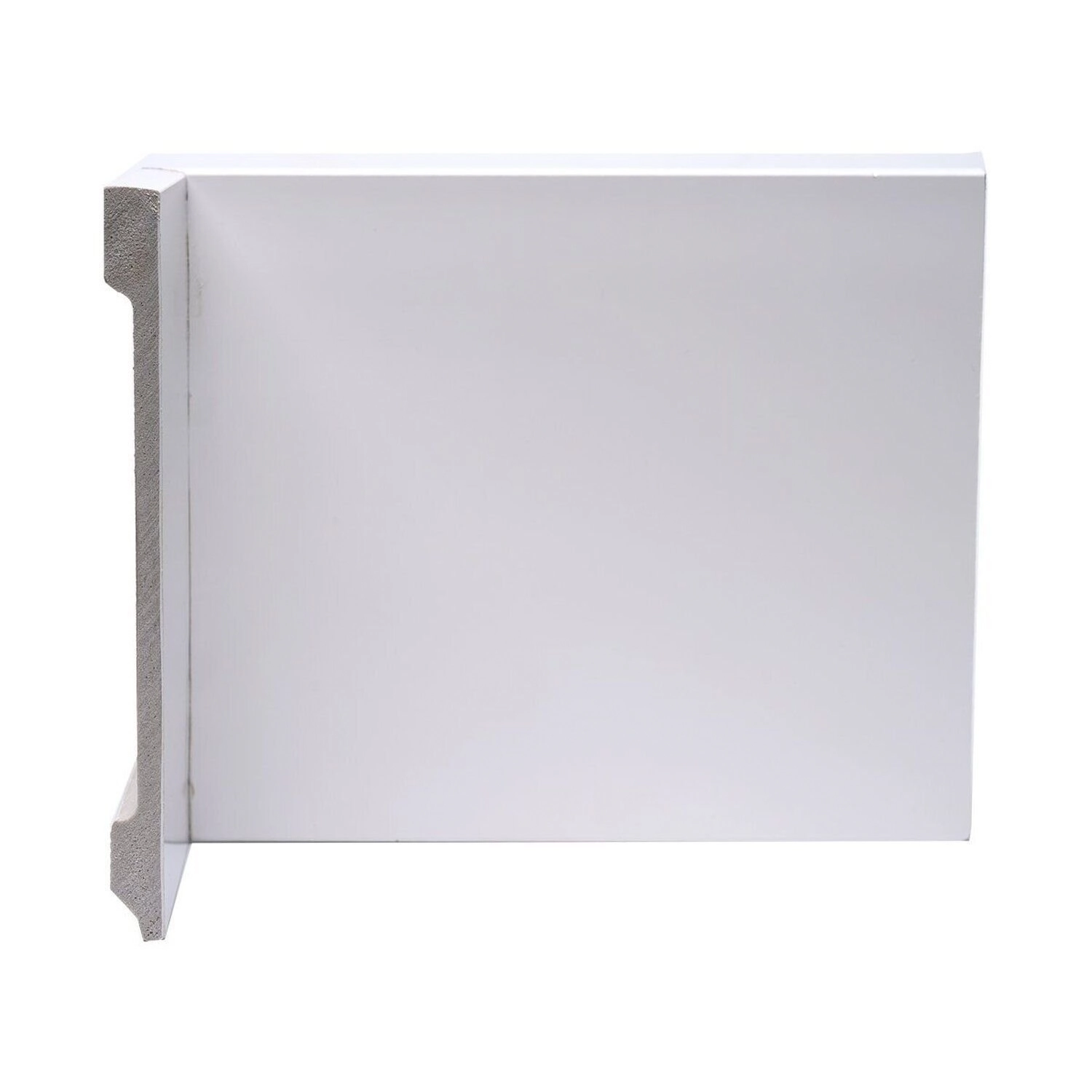 Rodapé De Poliestireno 20cm X 15mm Metro Linear Barra 240cm Flat Branco