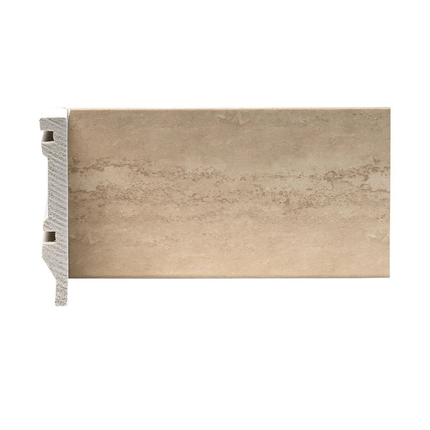 Rodapé De Poliestireno Travertino Siena 10cm X 15mm Metro Linear Barra 240cm Stone Marrom