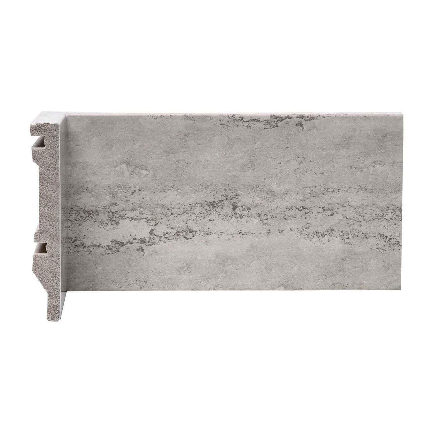 Rodapé De Poliestireno Travertino Urbano 10cm X 15mm Metro Linear Barra 240cm Stone Cinza