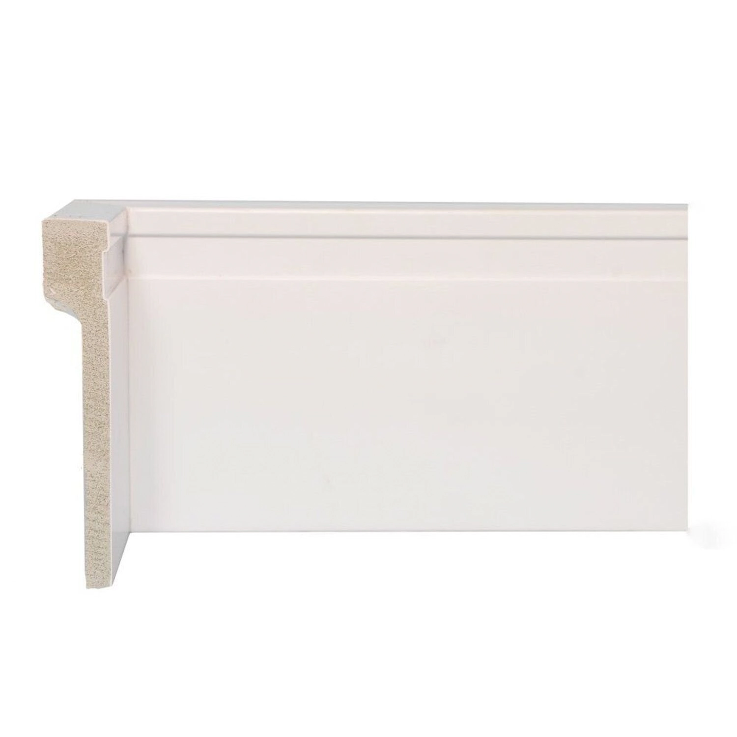 Rodapé De Poliestireno Sobrepor 15cm X 20mm Metro Linear - Barra 2,40m Branco
