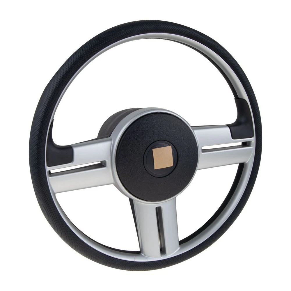 Volante de Direção Preto Prata com Cubo 370mm - RD VOLANTES VE1706CV117