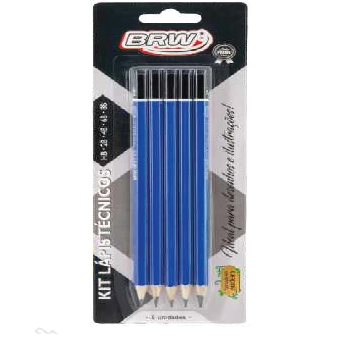 Lapis Preto Tecnico Sextavado Kit C 5 Brw