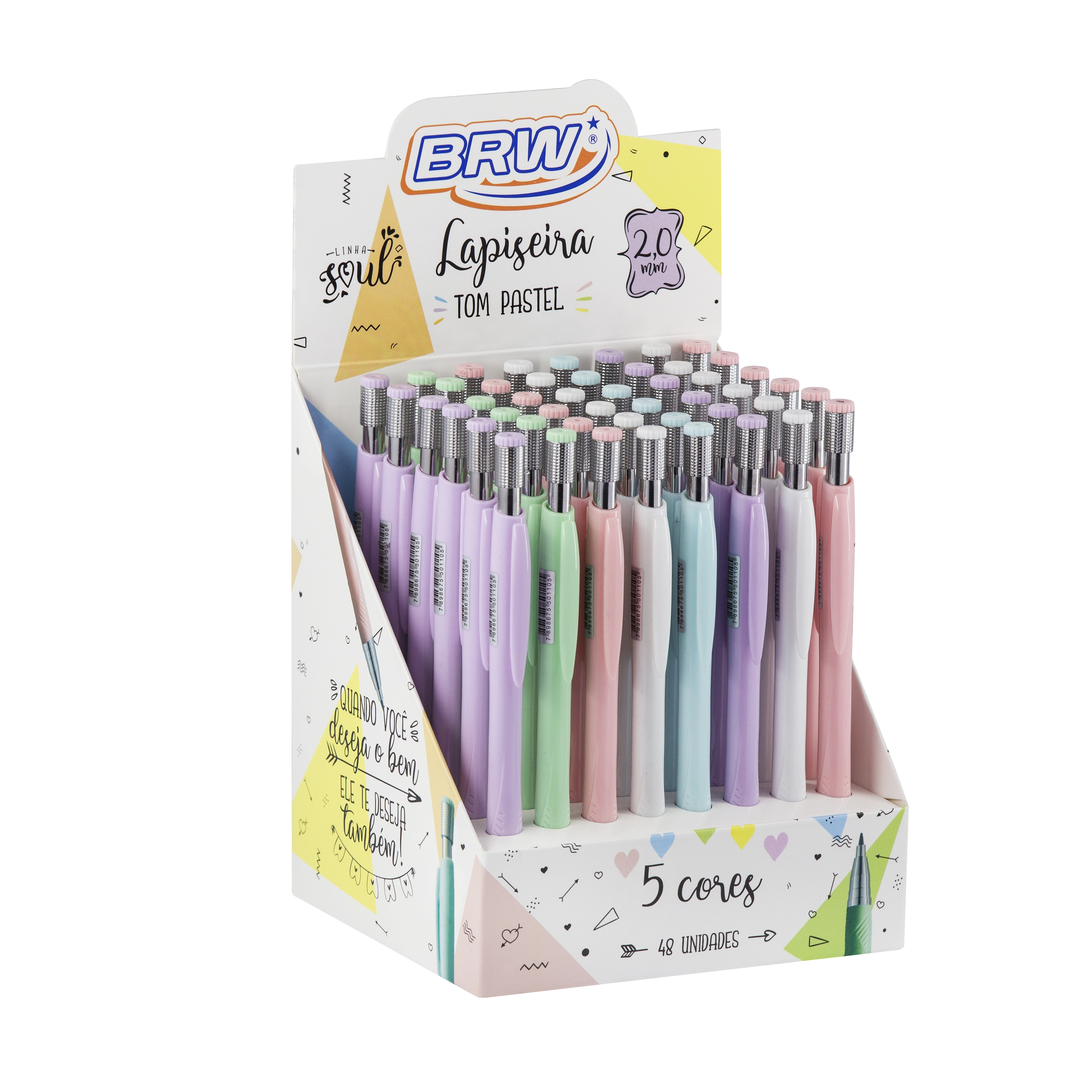 Lapiseira 2.0mm Tom Pastel Cores Sortidas Lp2044 Brw